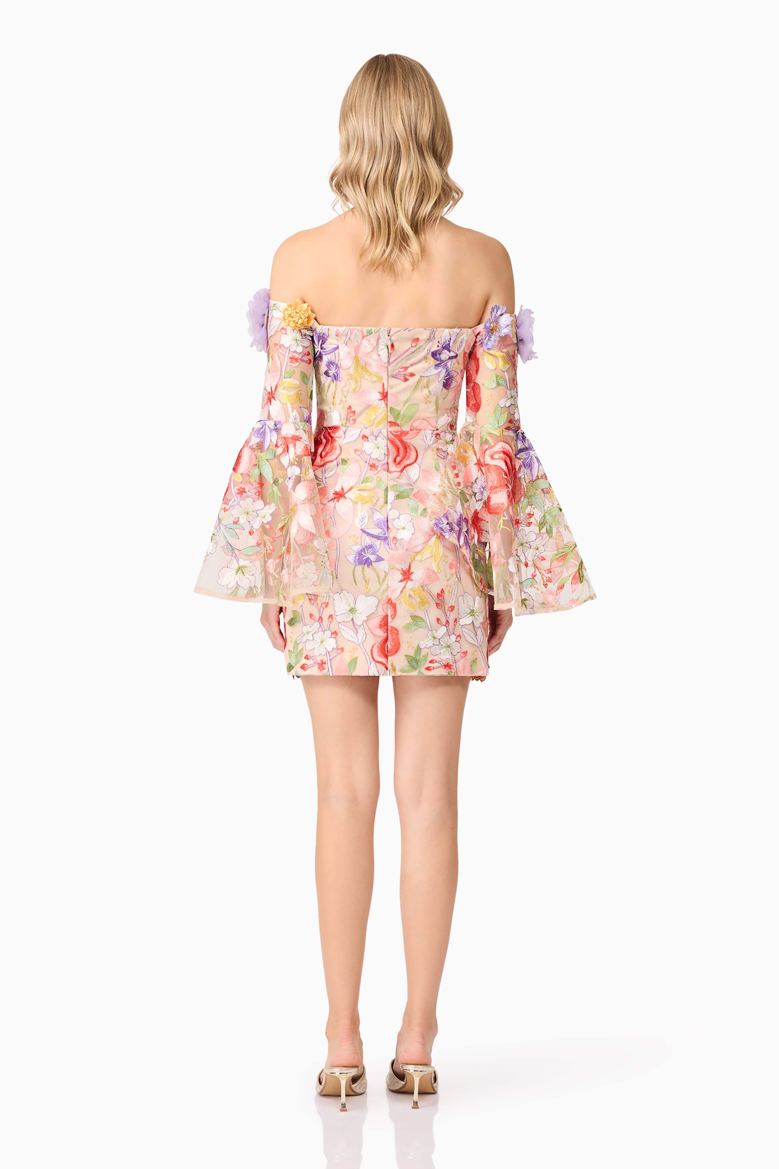 Sophie Off The Shoulder Mini Dress in Floral - Image 5