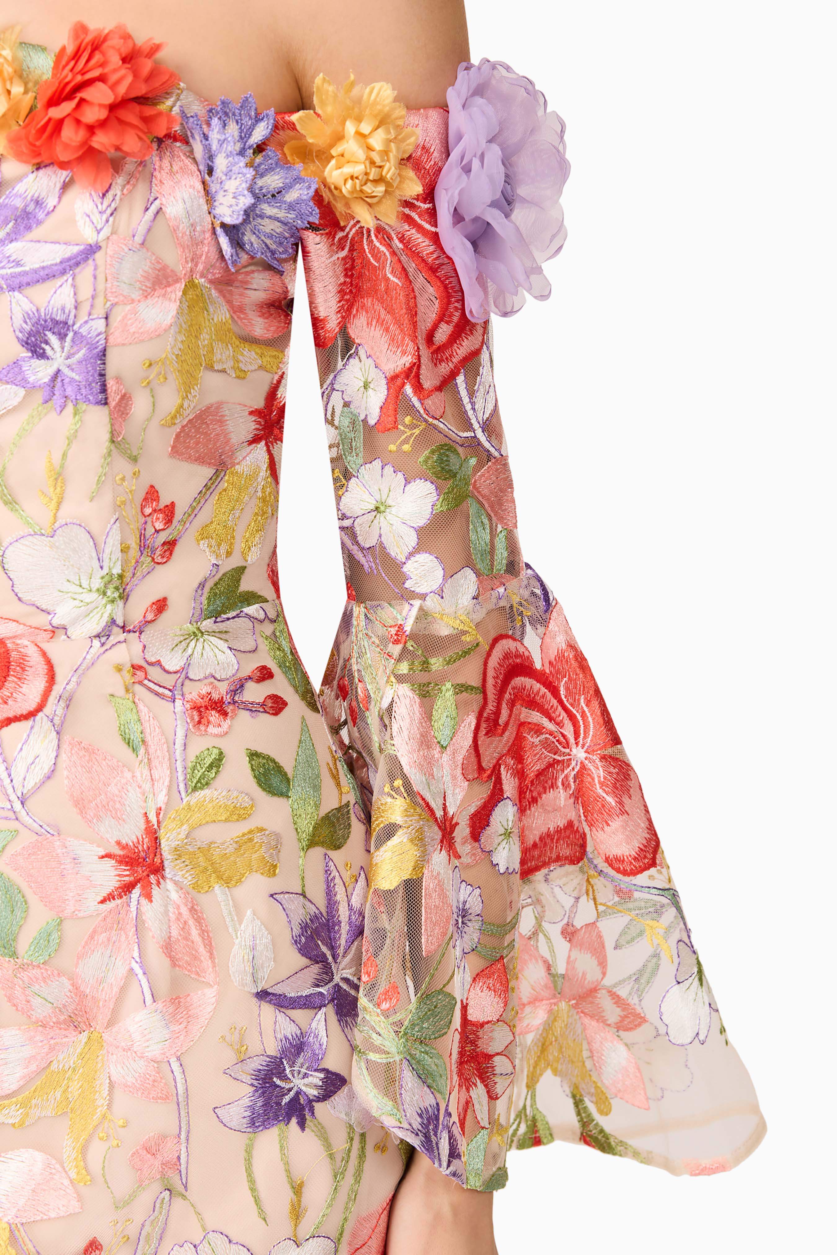 Sophie Off The Shoulder Mini Dress in Floral - Image 7