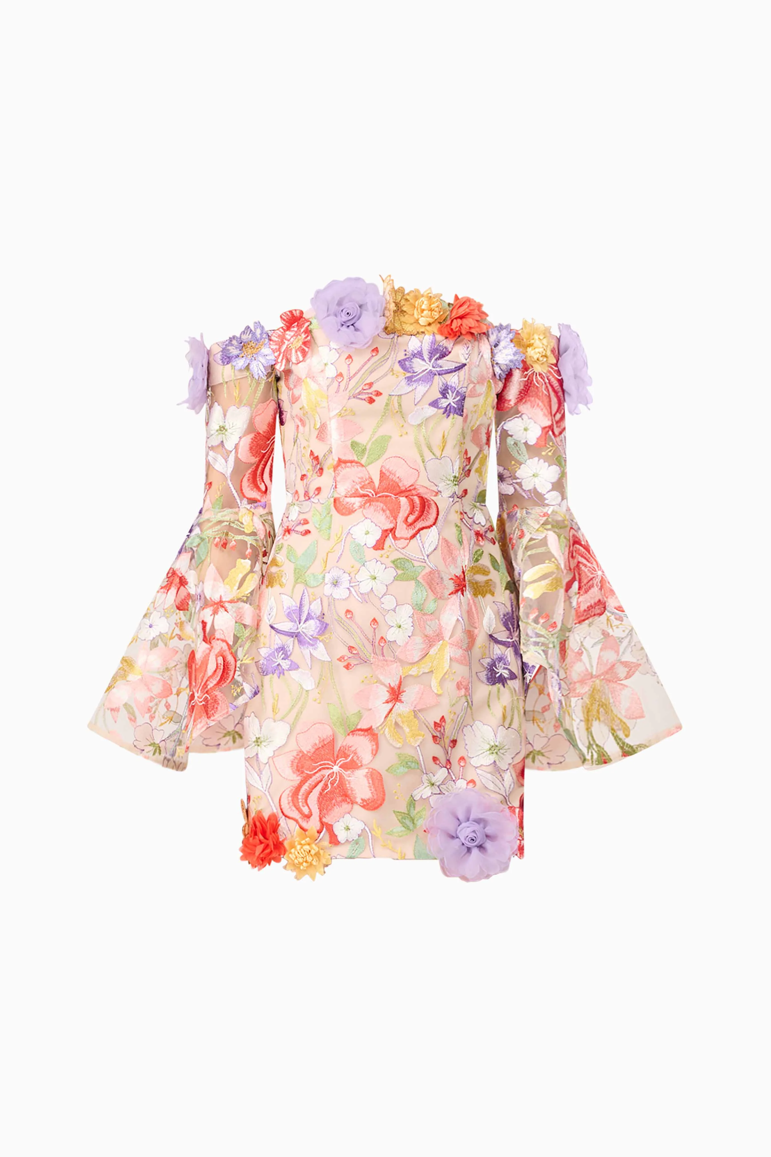 Sophie Off The Shoulder Mini Dress in Floral - Image 9