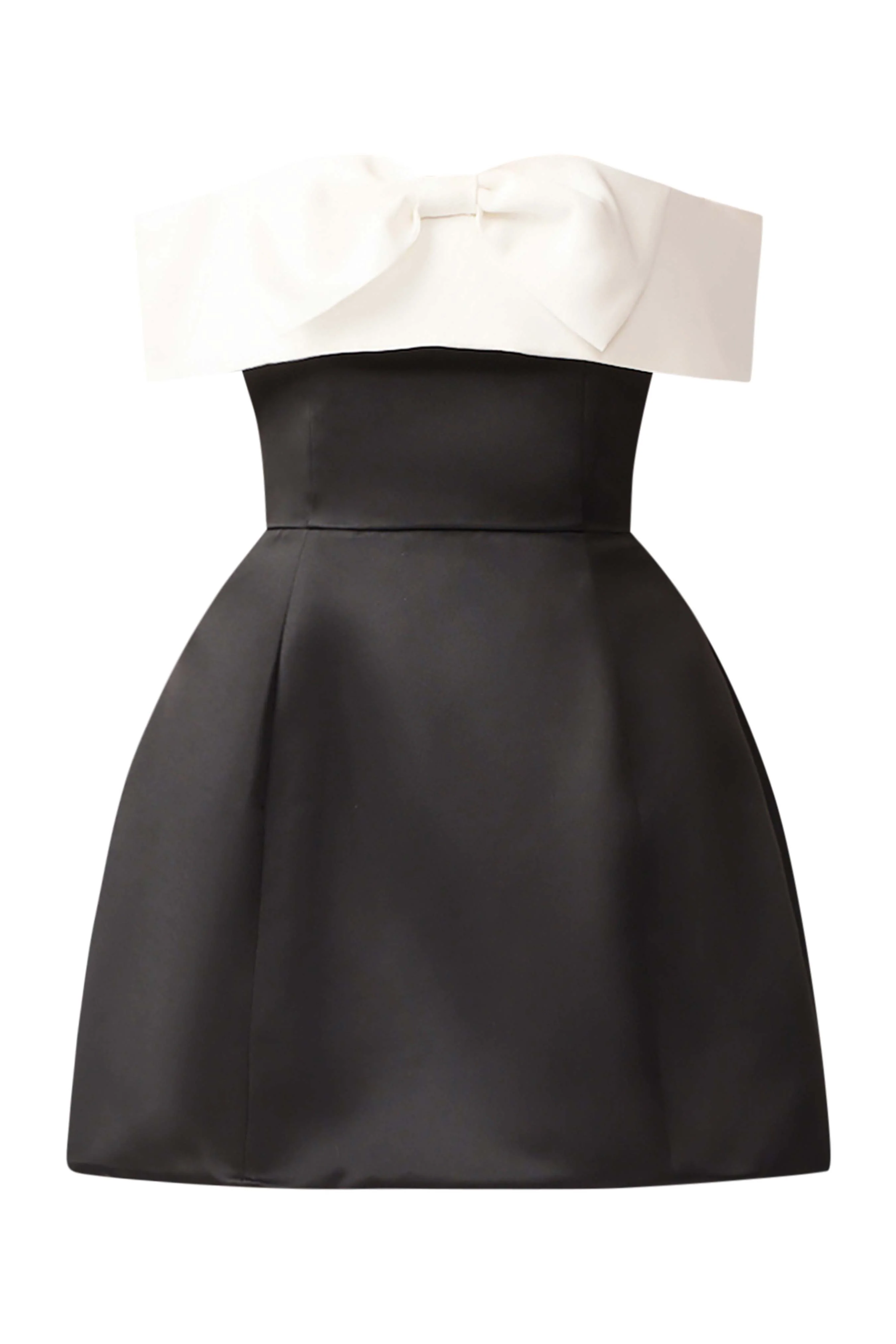 Sorrel Off the Shoulder Mini Dress in Black & White - Image 8