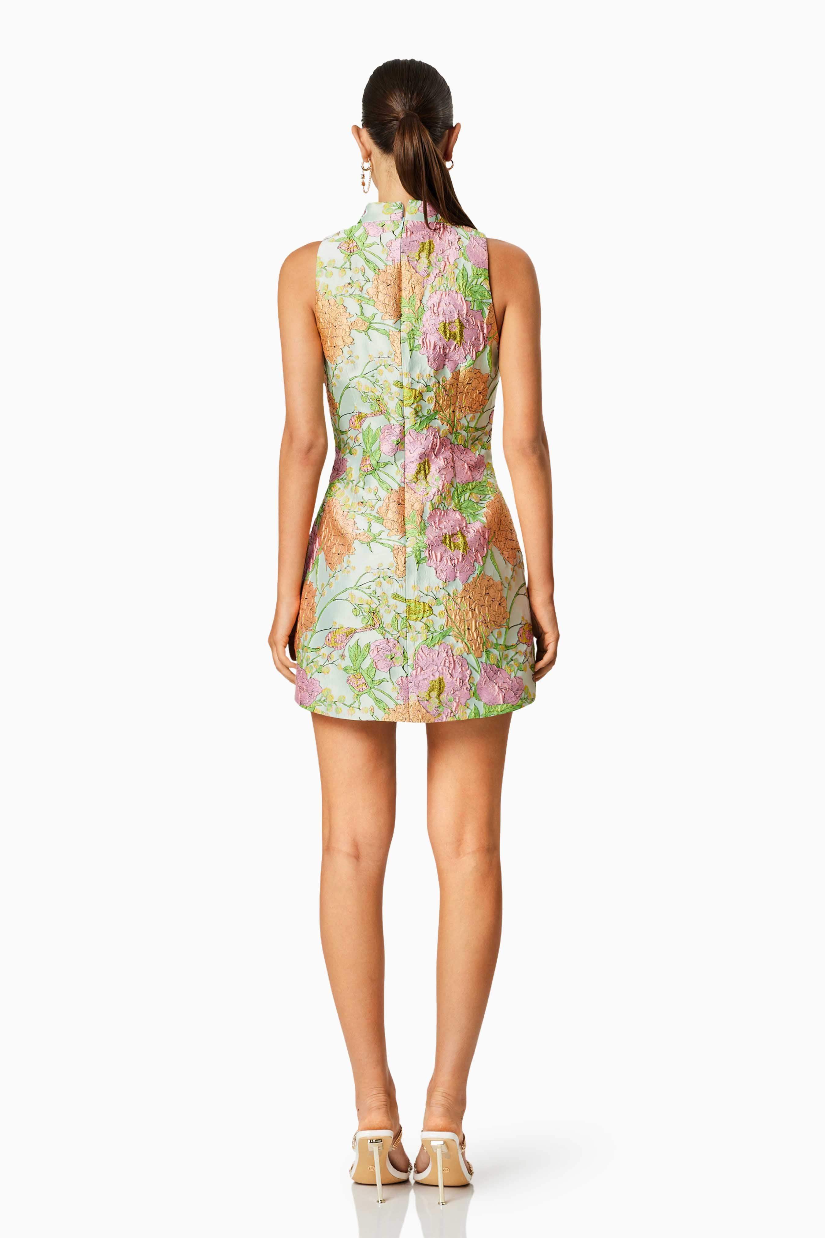 Sunbeam Mini Dress In Green Floral - Image 6
