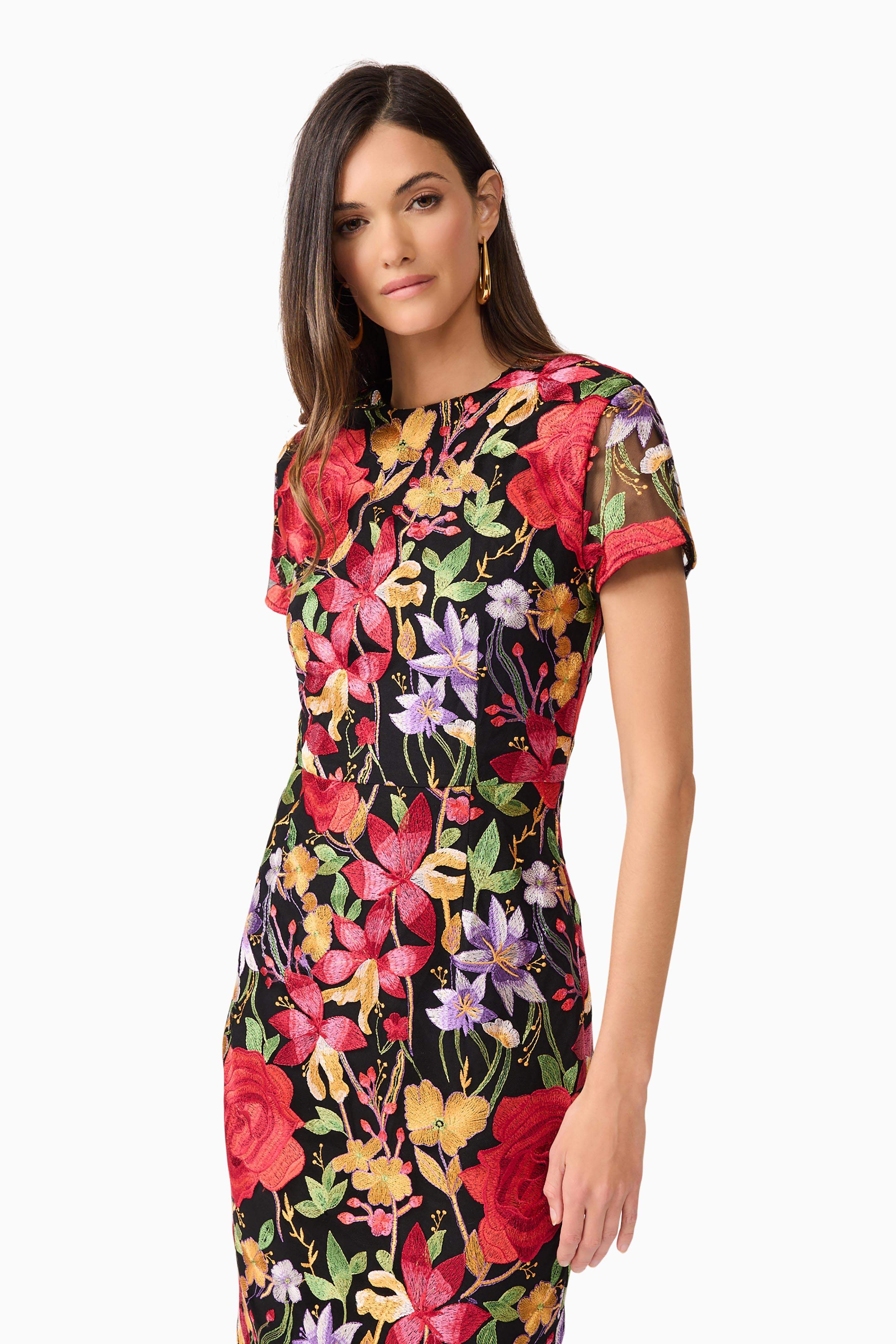 Talia Maxi Dress in Black Floral - Image 2