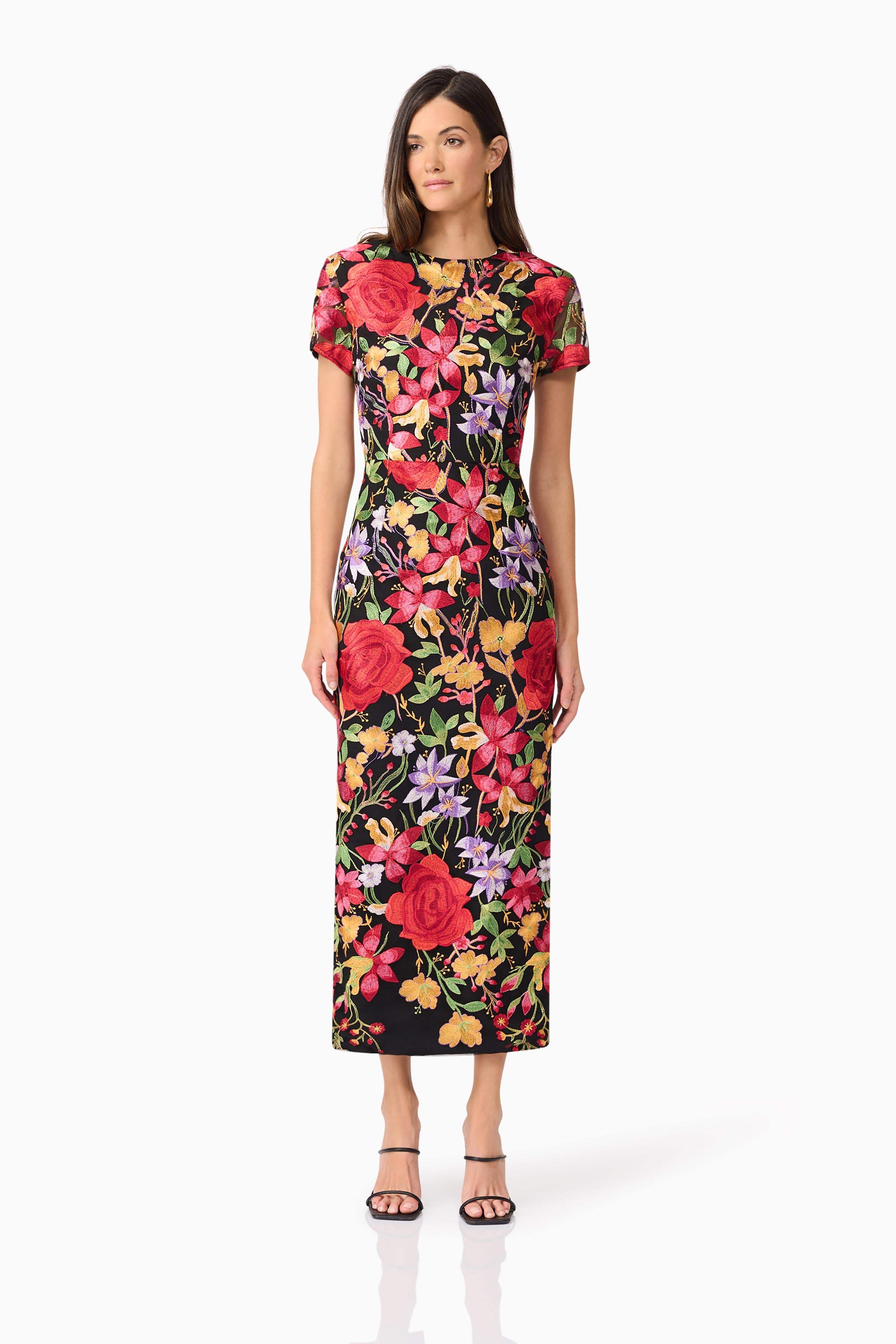 Talia Maxi Dress in Black Floral - Image 3