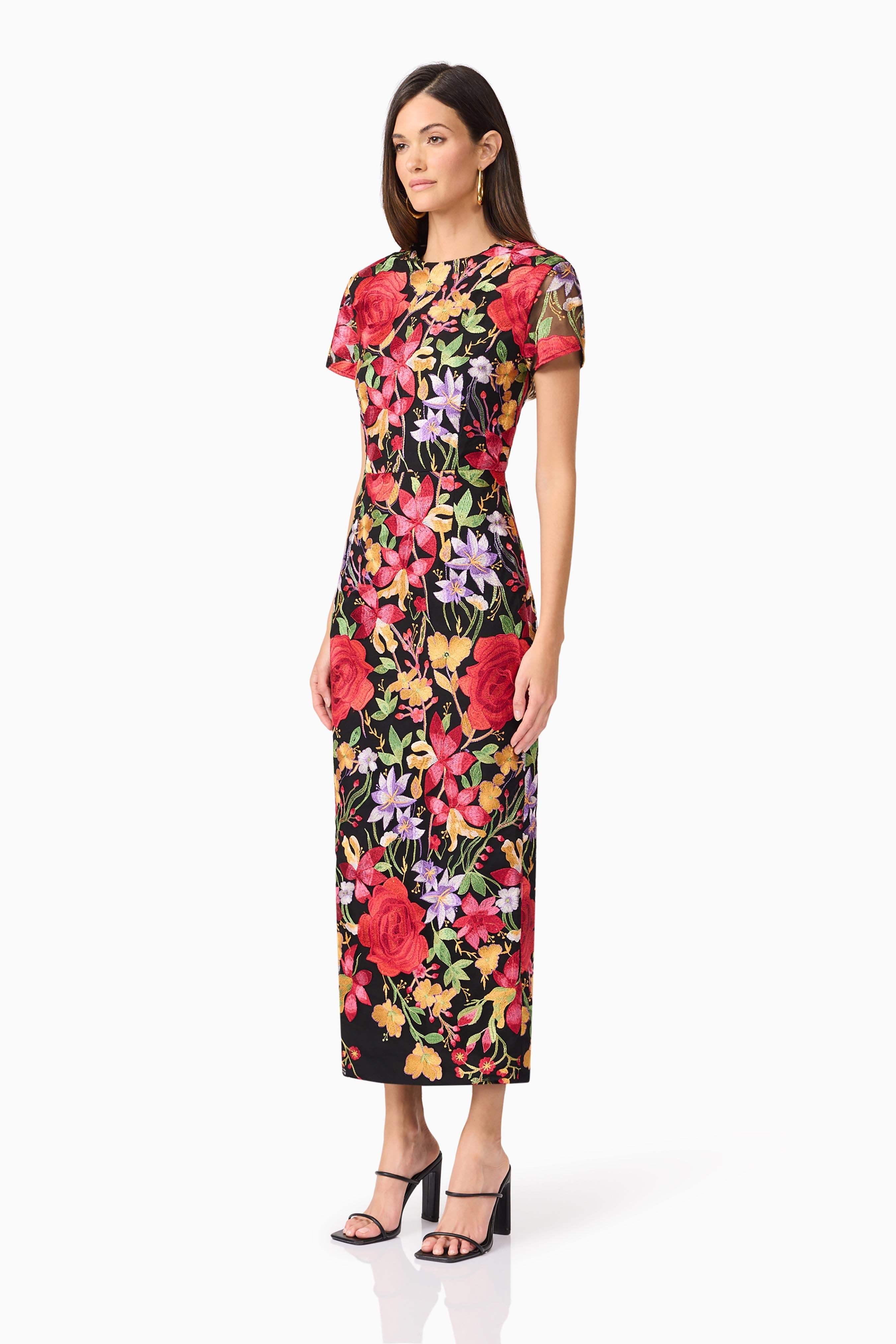 Talia Maxi Dress in Black Floral - Image 4