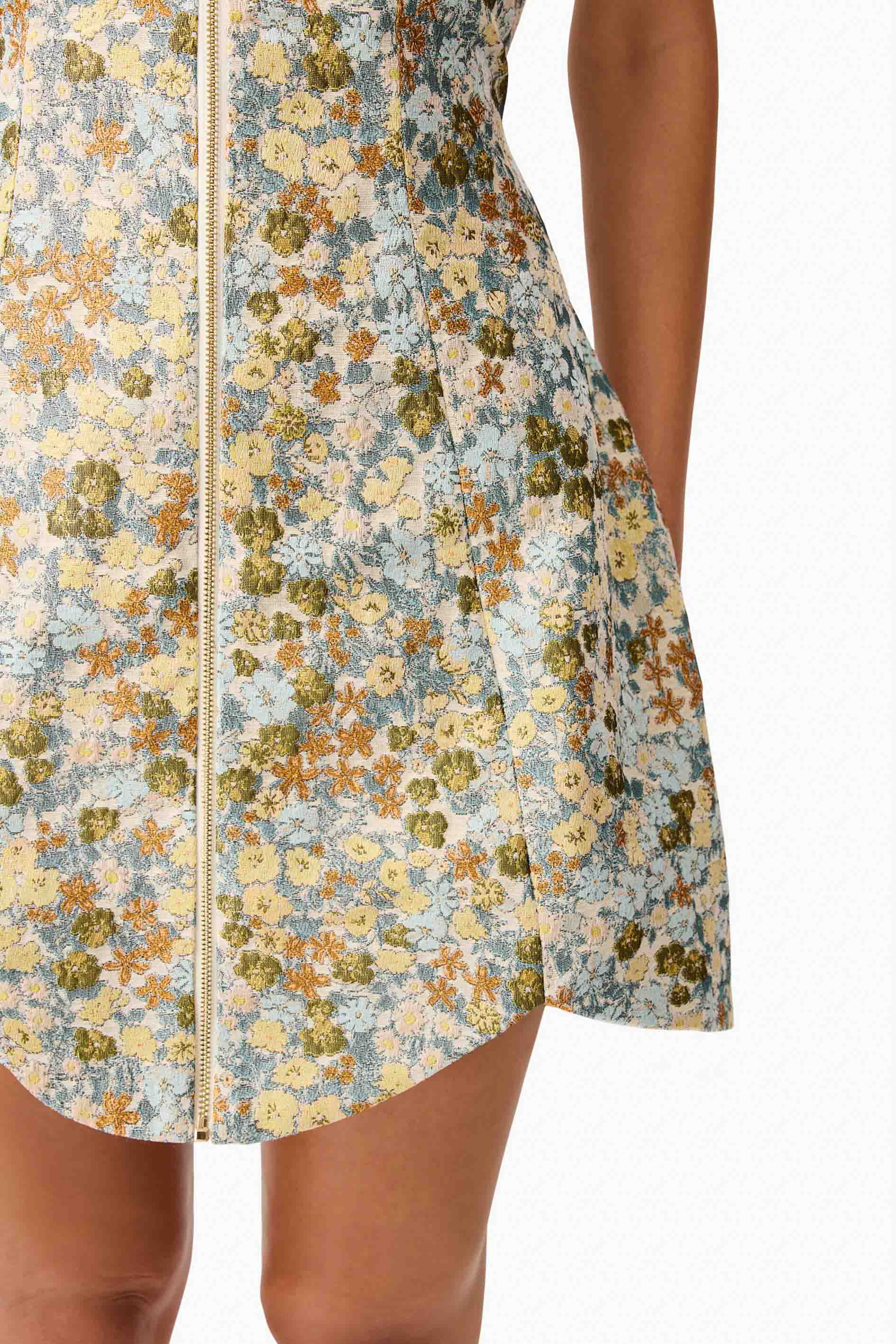 Tasmin Strapless Mini Dress in Blue & Yellow Floral - Image 7