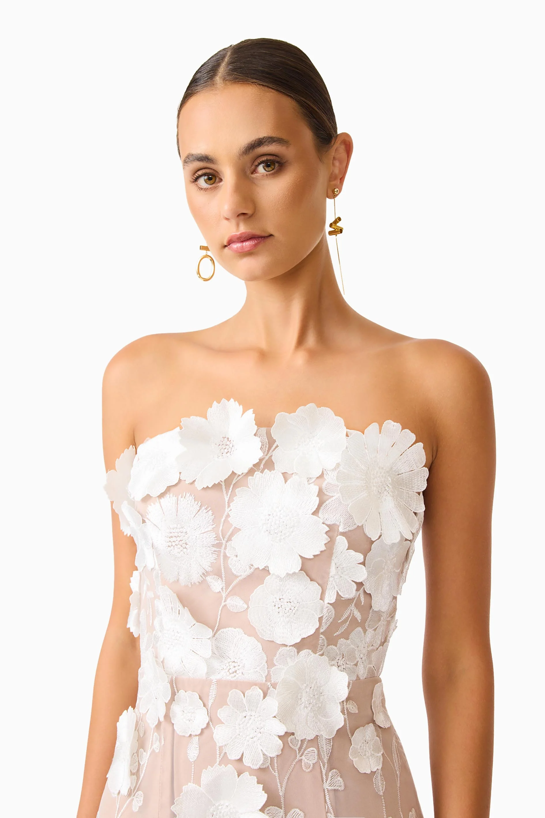 Tiana Floral Maxi Dress in White - Image 12