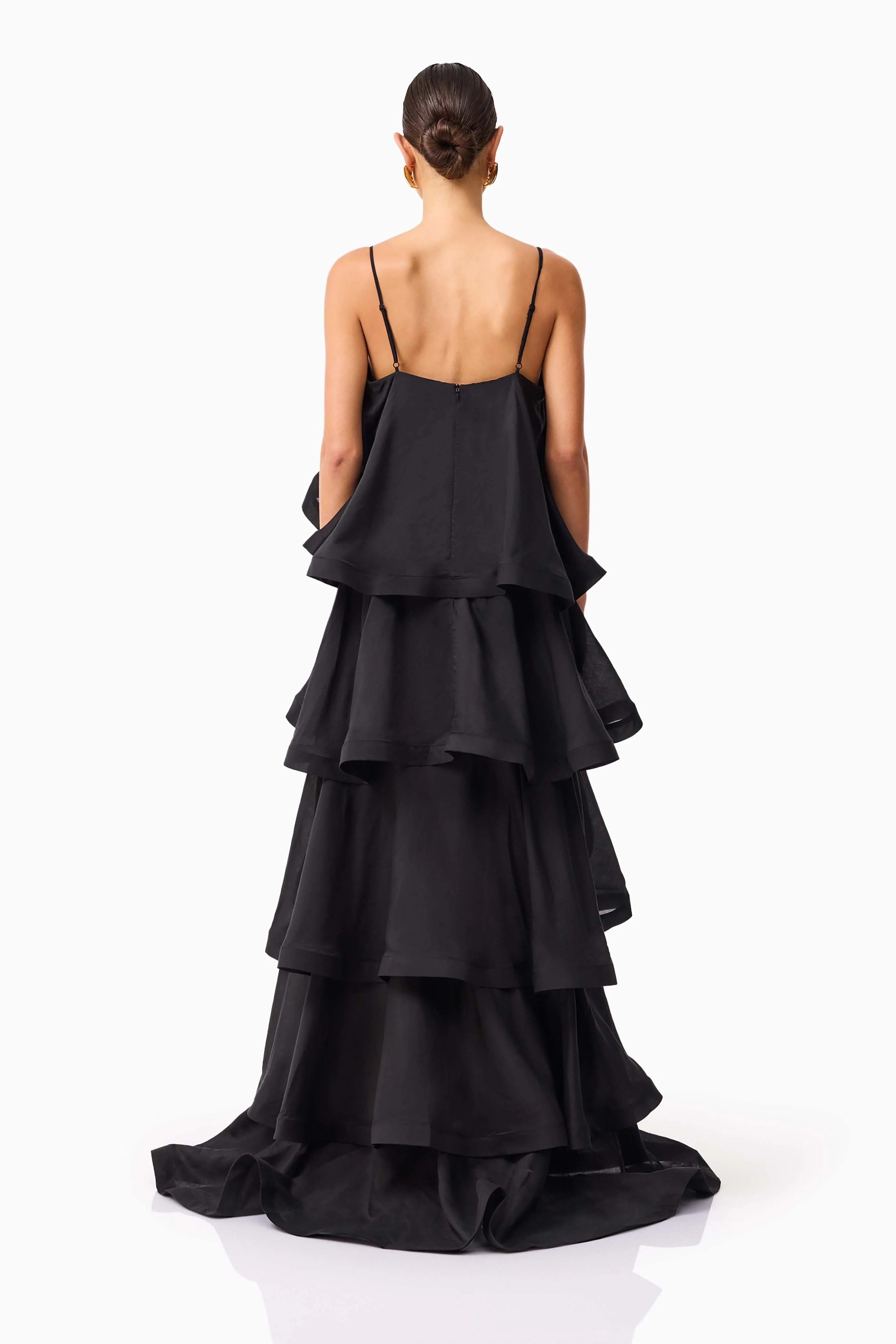 Tilly 5 Tiered Maxi Dress in Black - Image 6