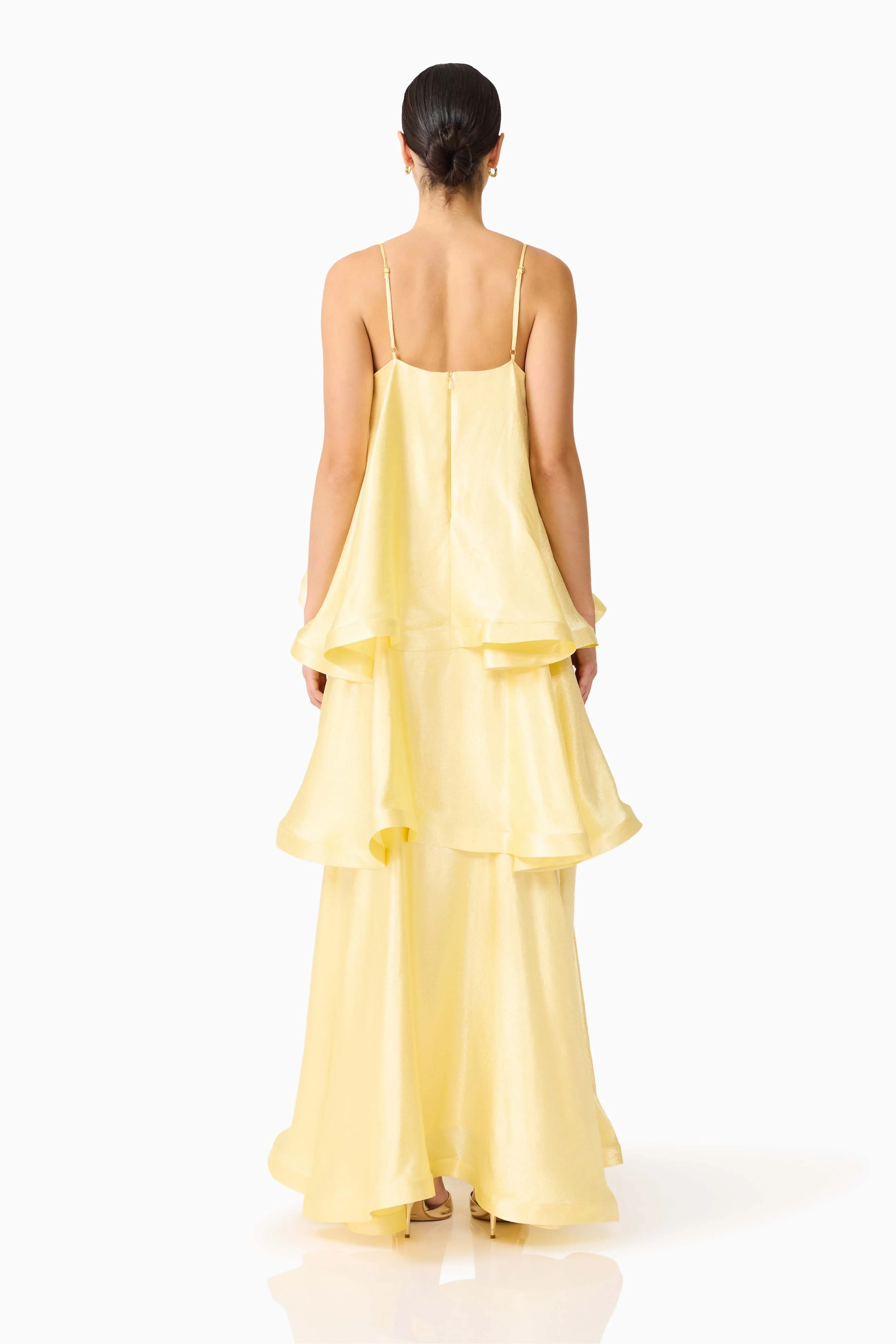 Tilly Tiered Maxi Dress in Butter Yellow - Image 4