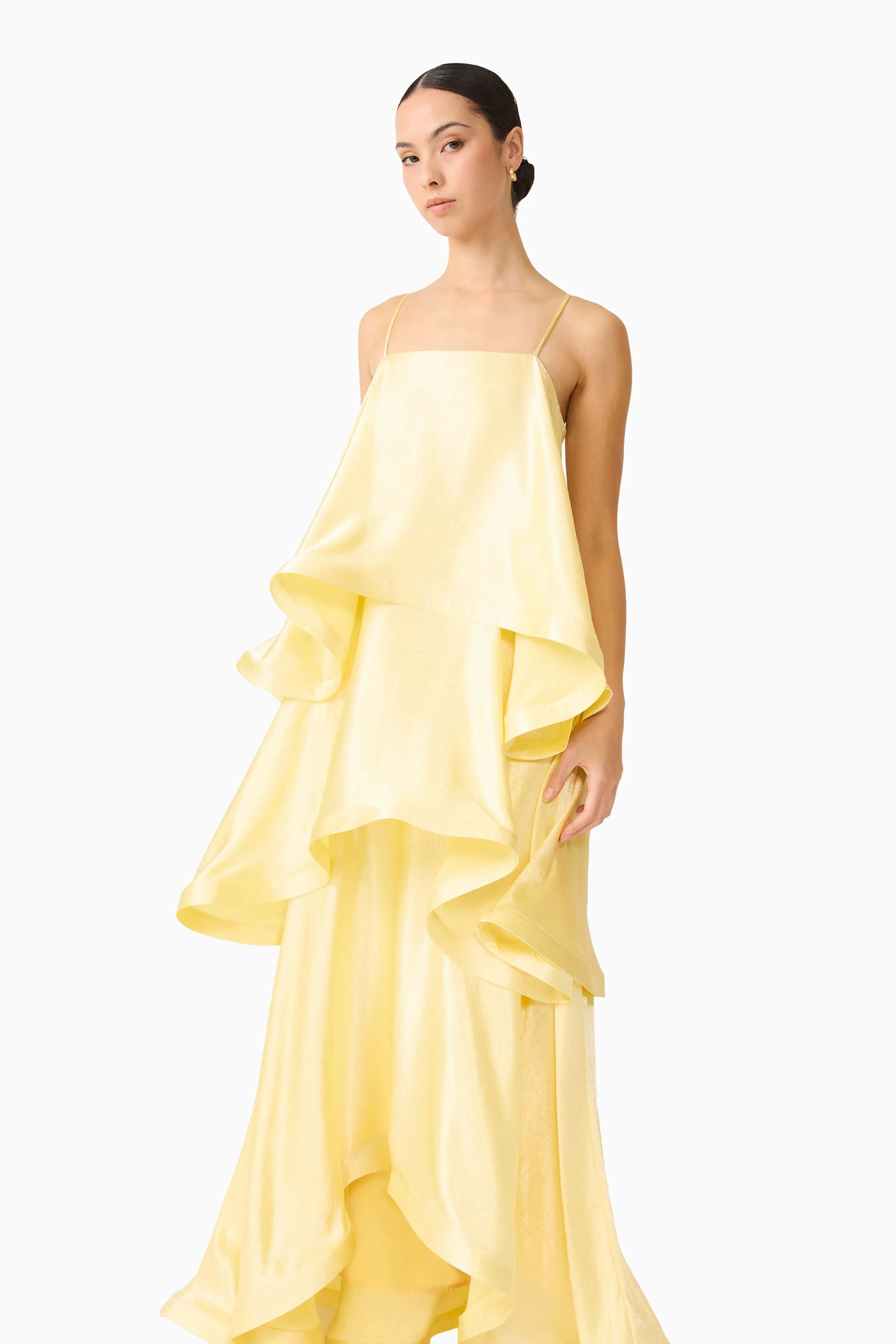 Tilly Tiered Maxi Dress in Butter Yellow - Image 5