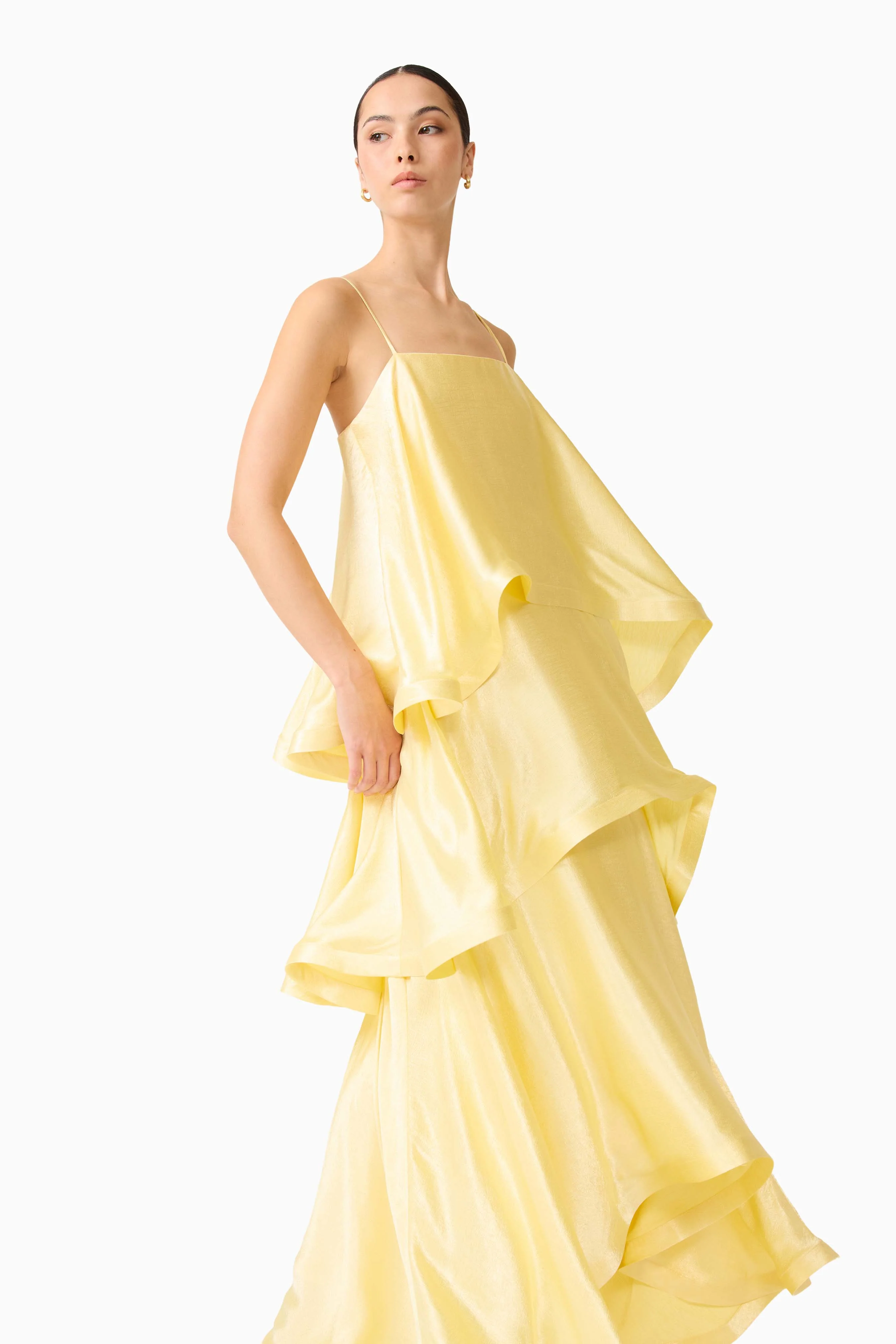 Tilly Tiered Maxi Dress in Butter Yellow - Image 7