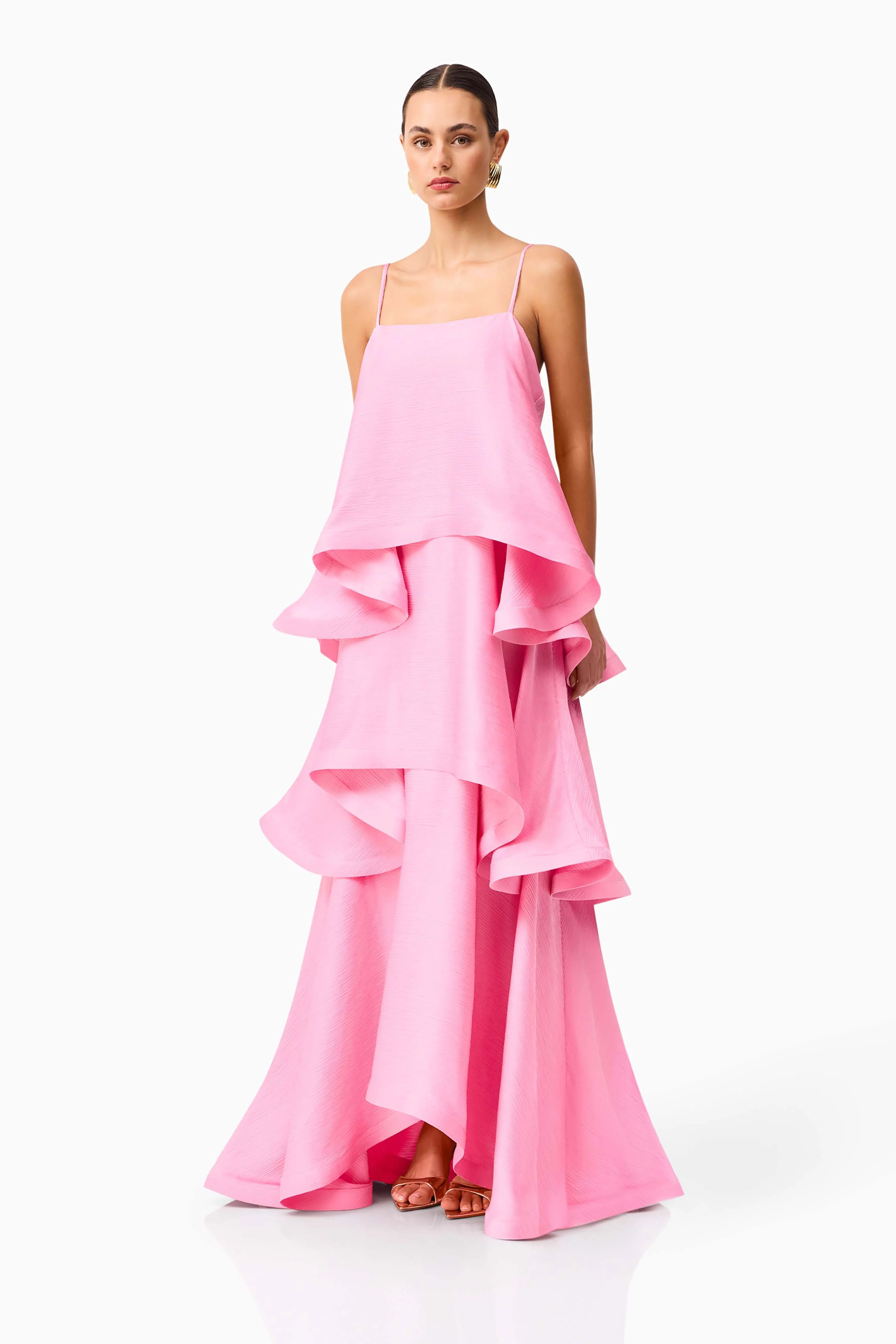 Tilly Tiered Maxi Dress in Pink - Image 3