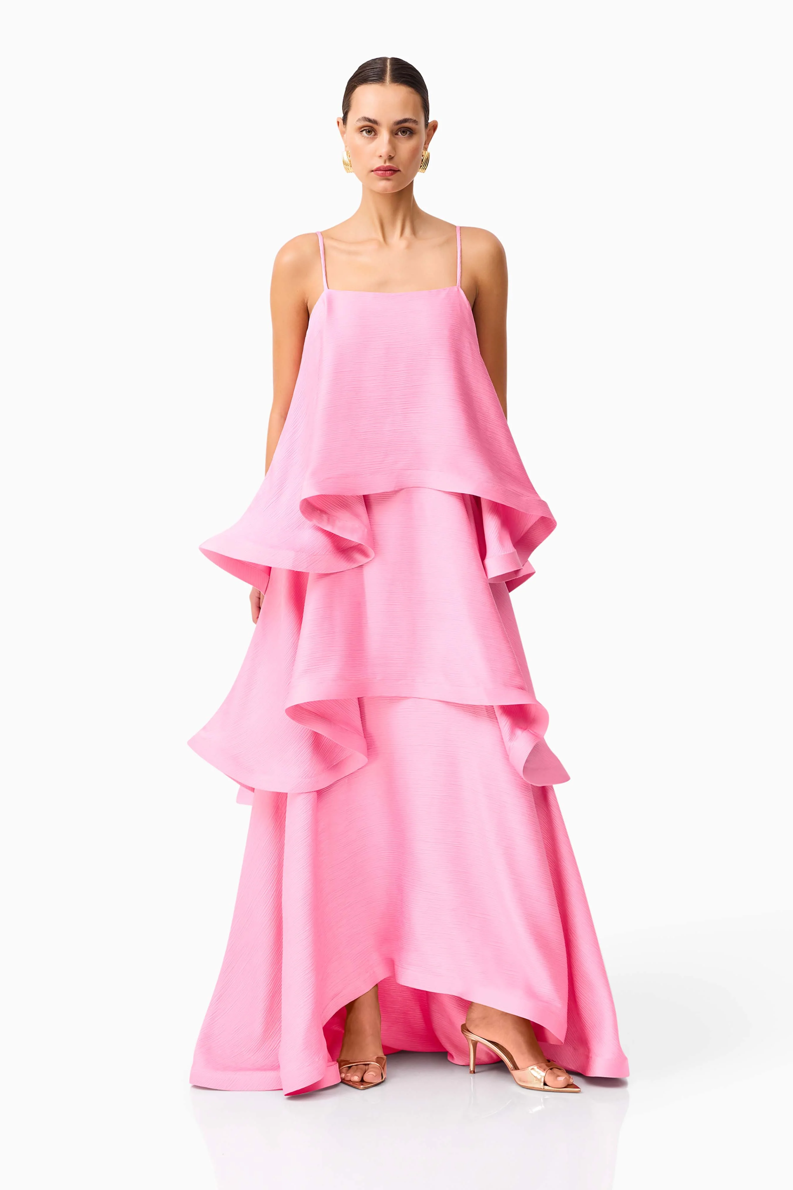 Tilly Tiered Maxi Dress in Pink - Image 4