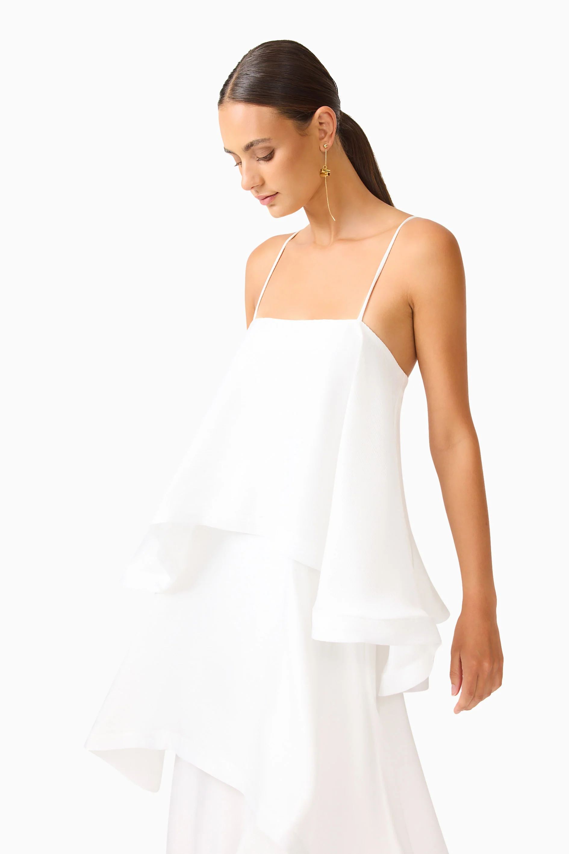 Tilly Tiered Maxi Dress in White - Image 3