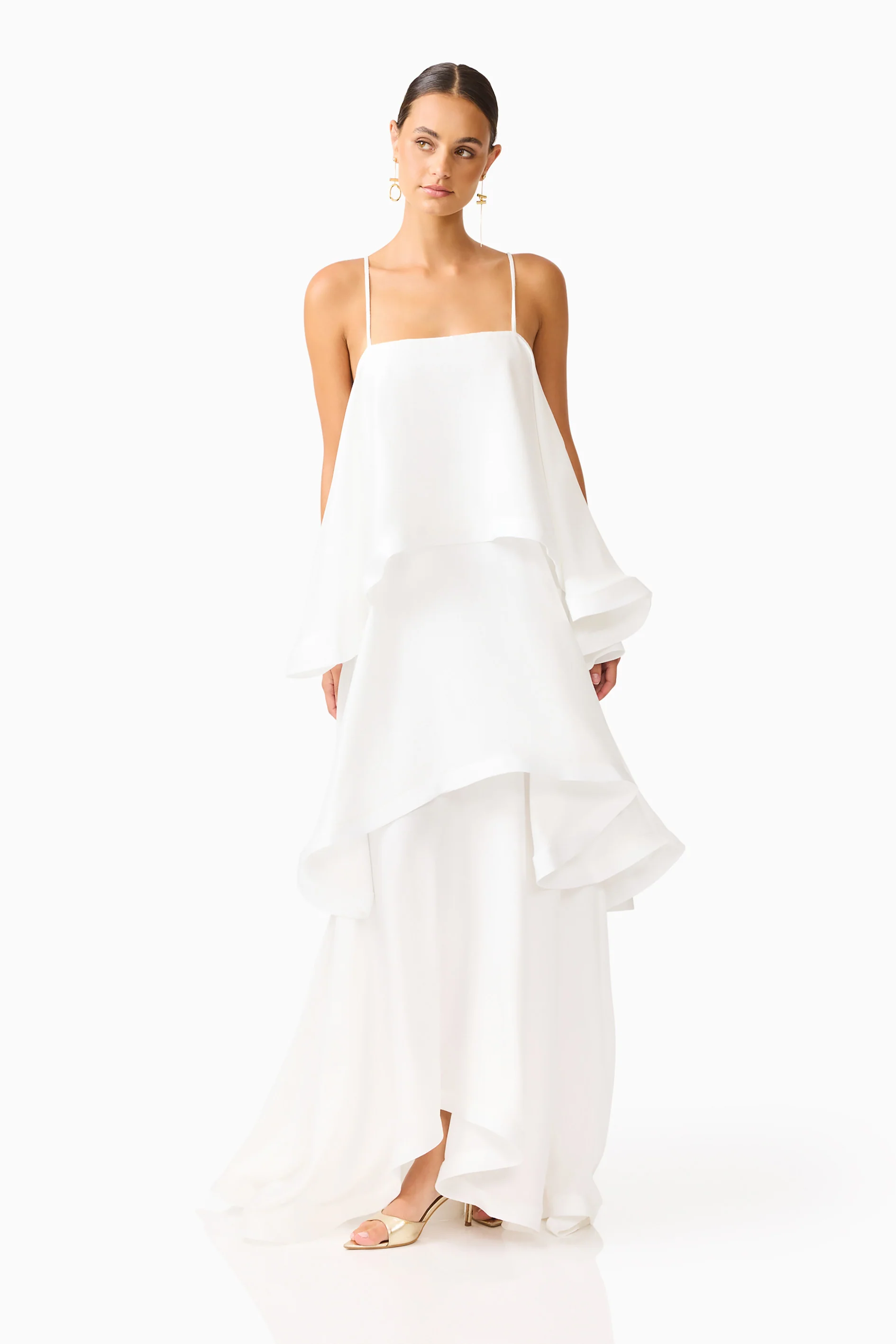 Tilly Tiered Maxi Dress in White - Image 4