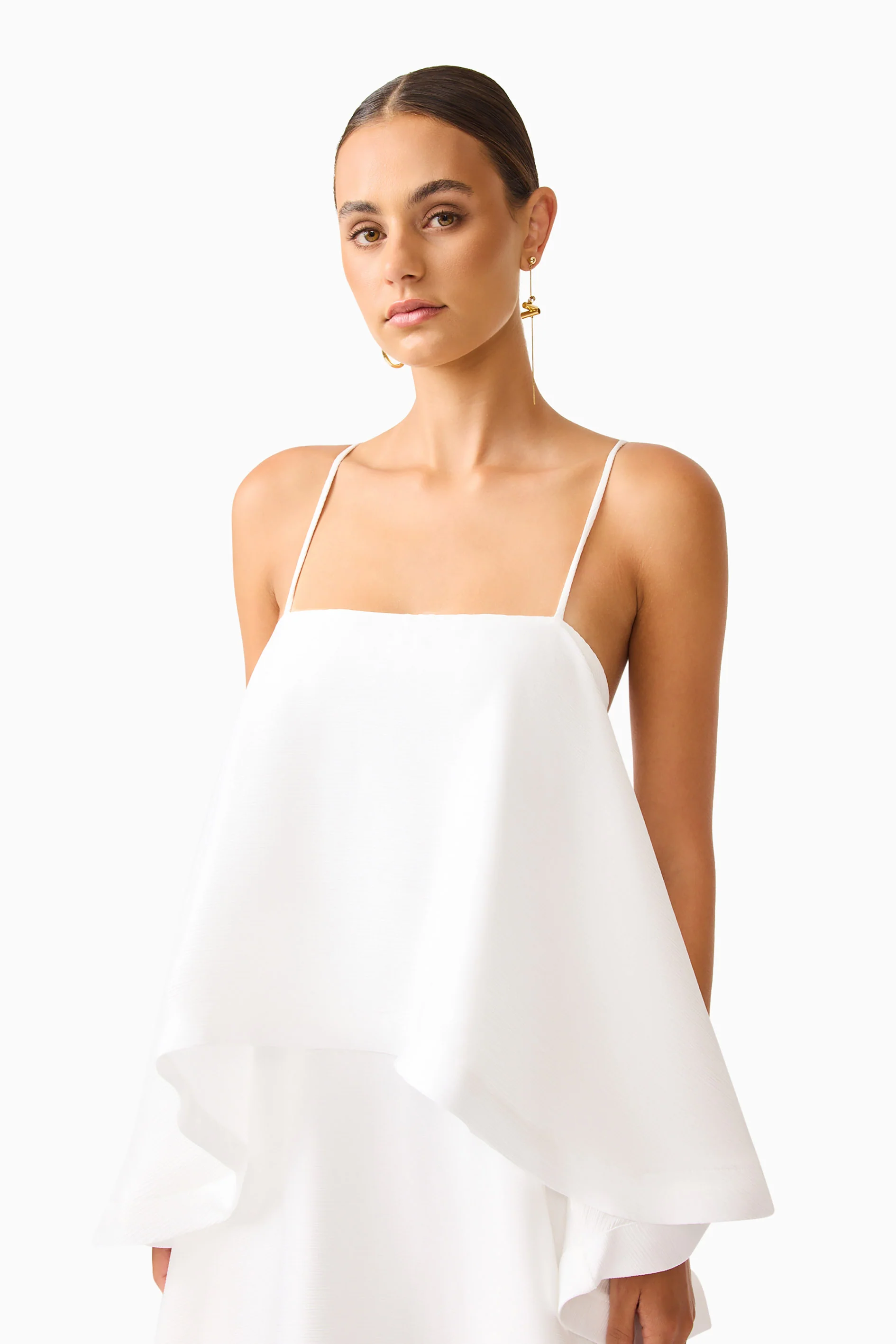 Tilly Tiered Maxi Dress in White - Image 5
