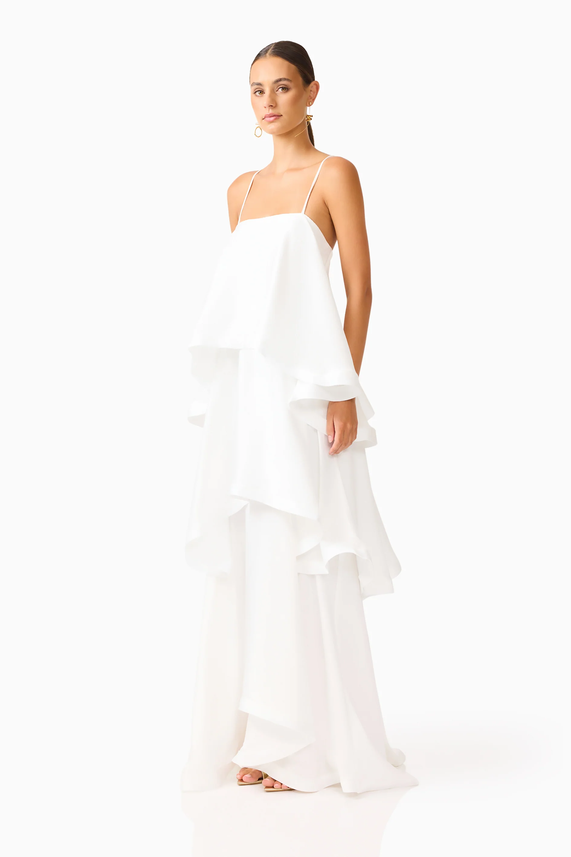Tilly Tiered Maxi Dress in White - Image 7