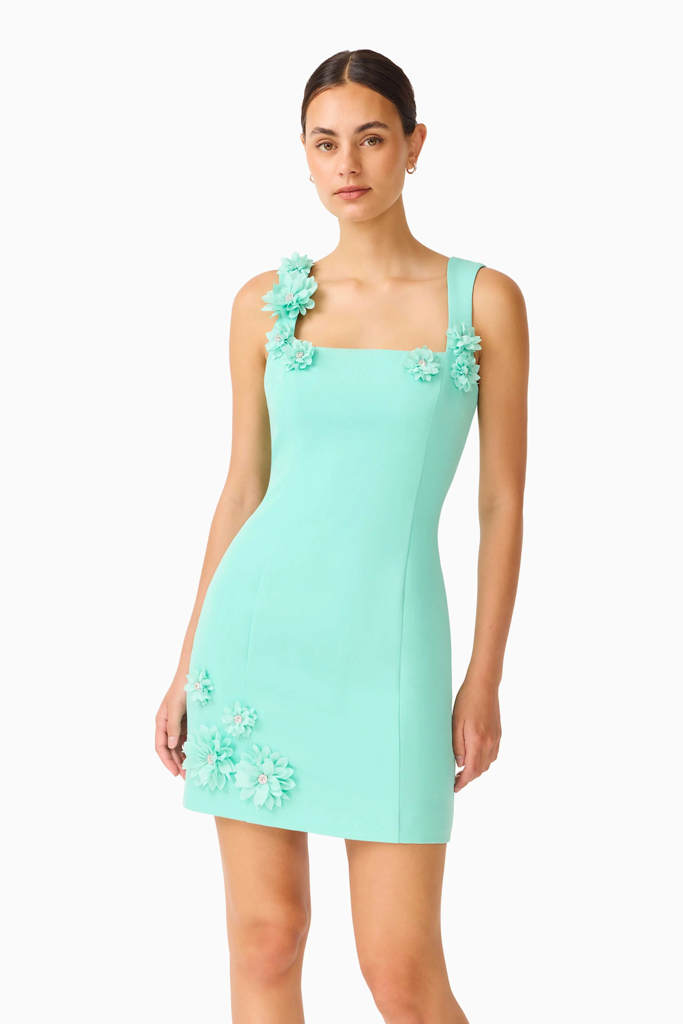 Trompe 3D Mini Dress in Mint Green - Image 5