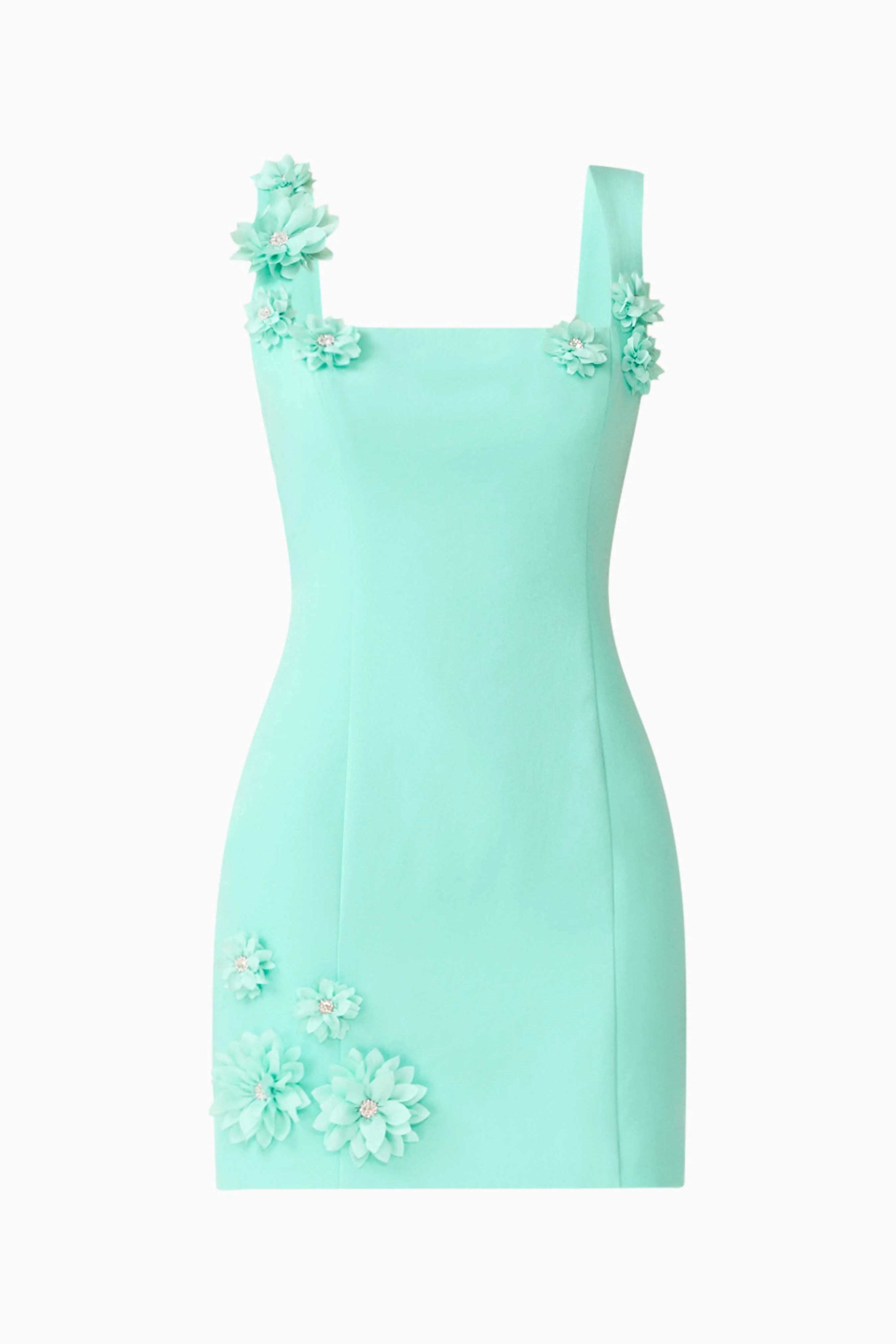 Trompe 3D Mini Dress in Mint Green - Image 7