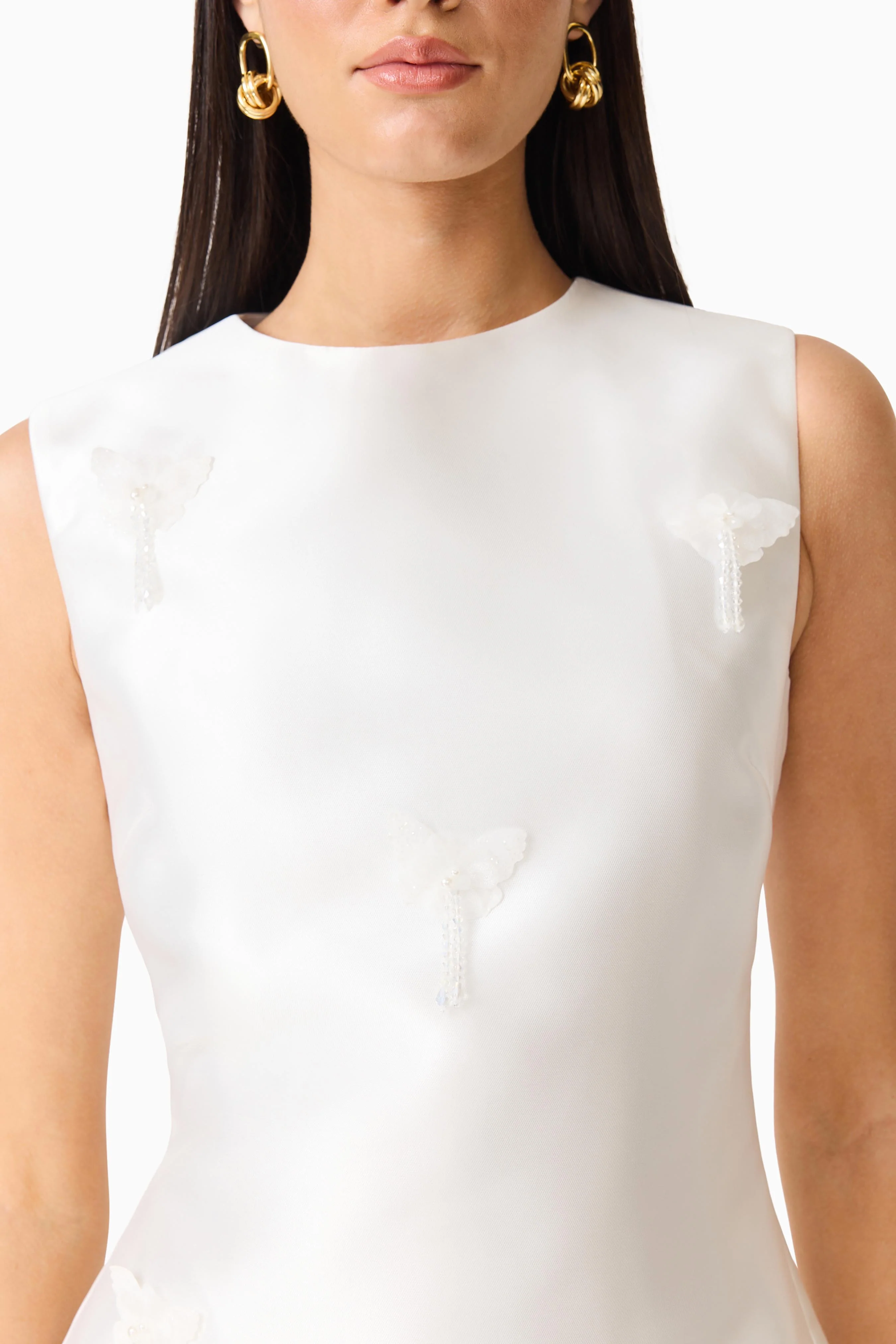 Tula Shift Mini Dress in White - Image 7