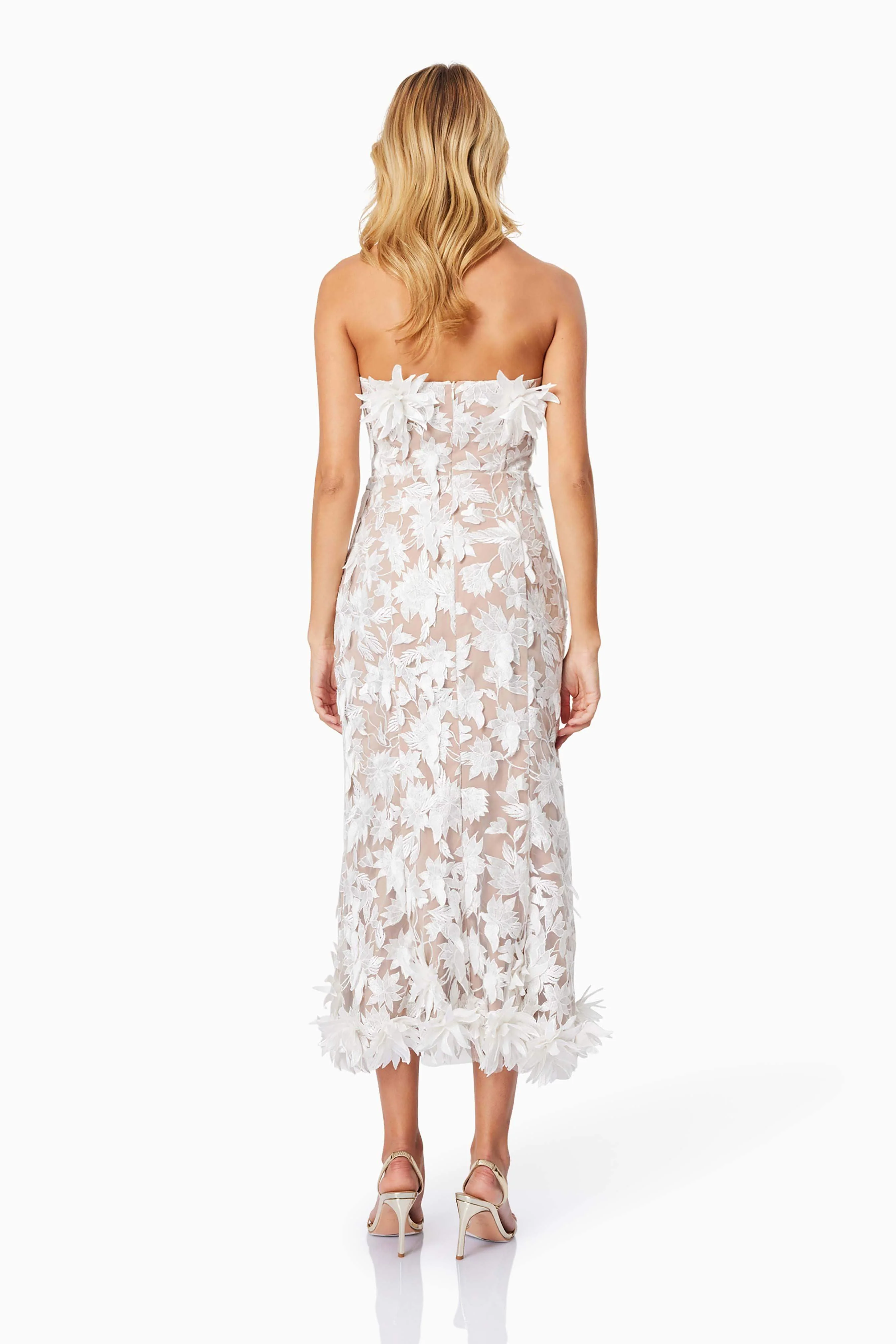 Valentina Midi Cocktail Dress in White - Image 5