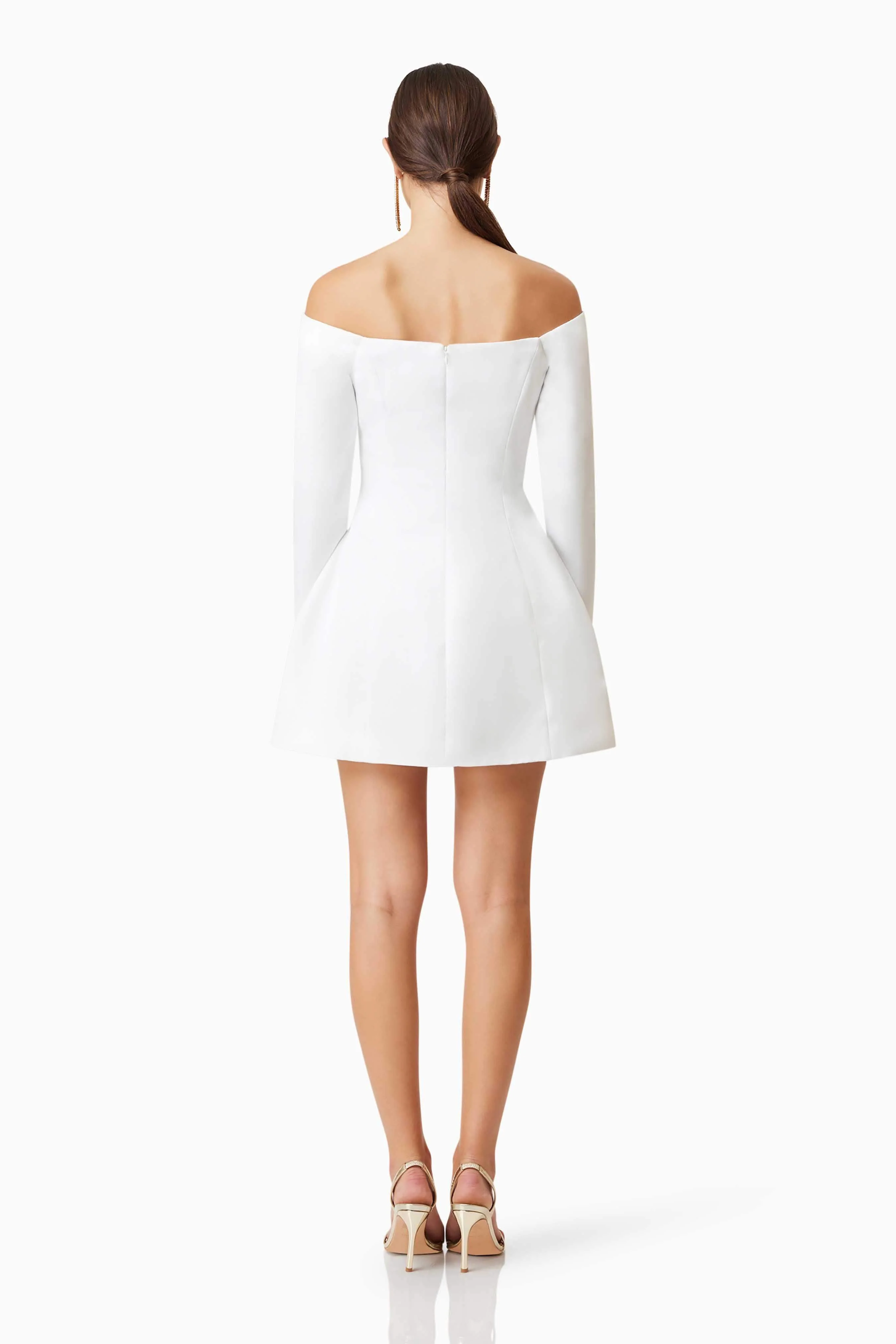 Vida Off The Shoulder Day Mini Dress In White - Image 6