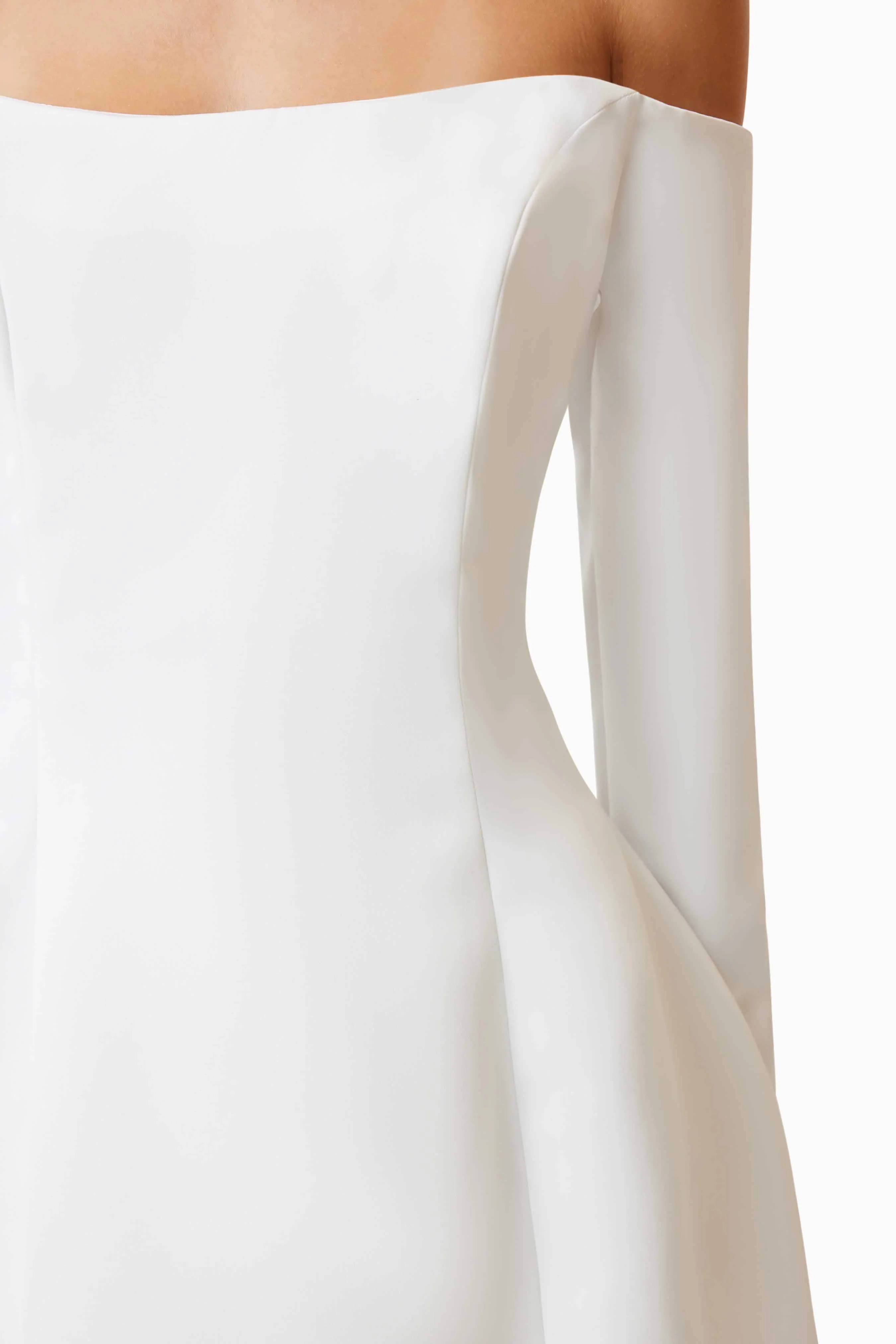 Vida Off The Shoulder Day Mini Dress In White - Image 7