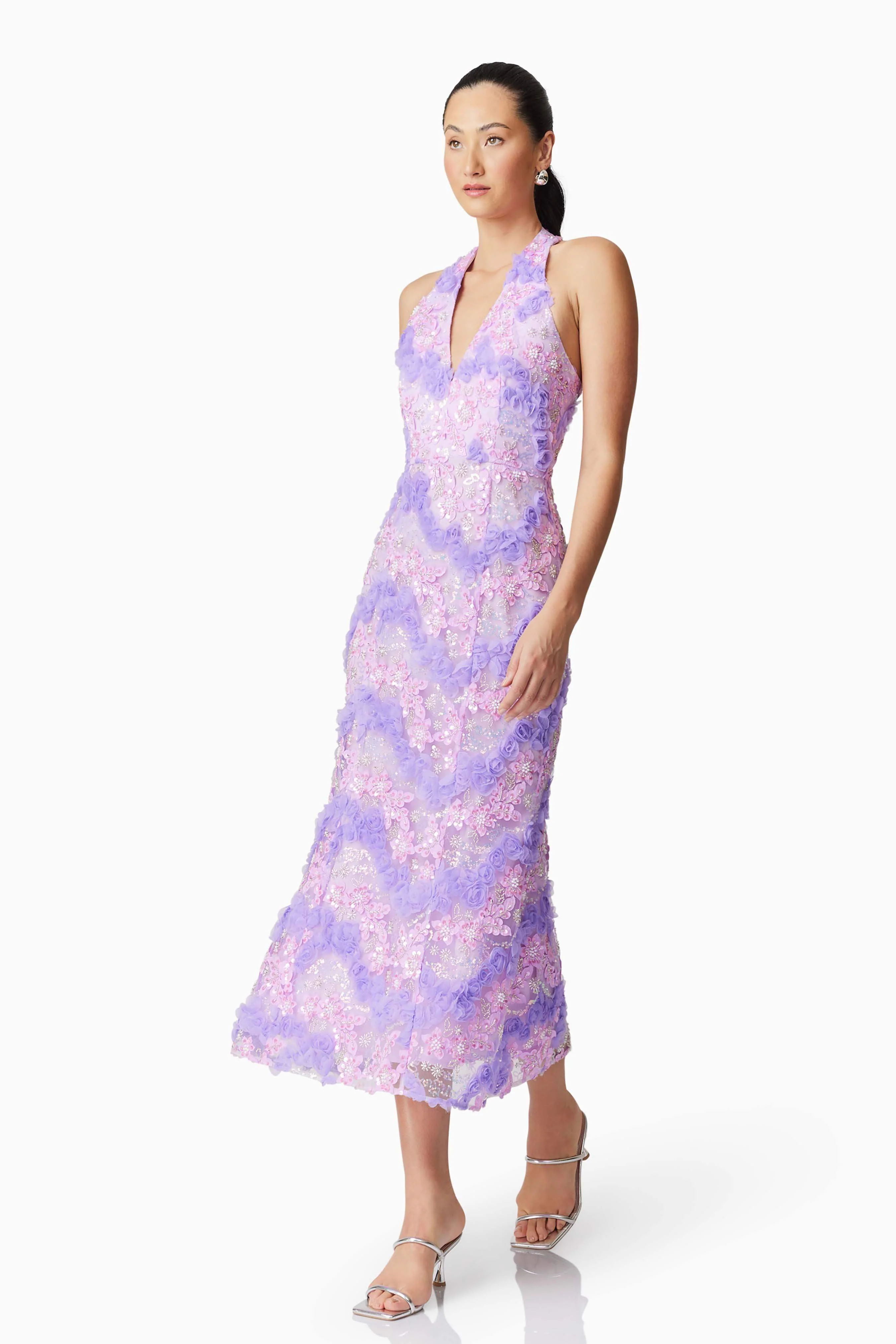 Vonni Halter Maxi Dress in Purple - Image 3