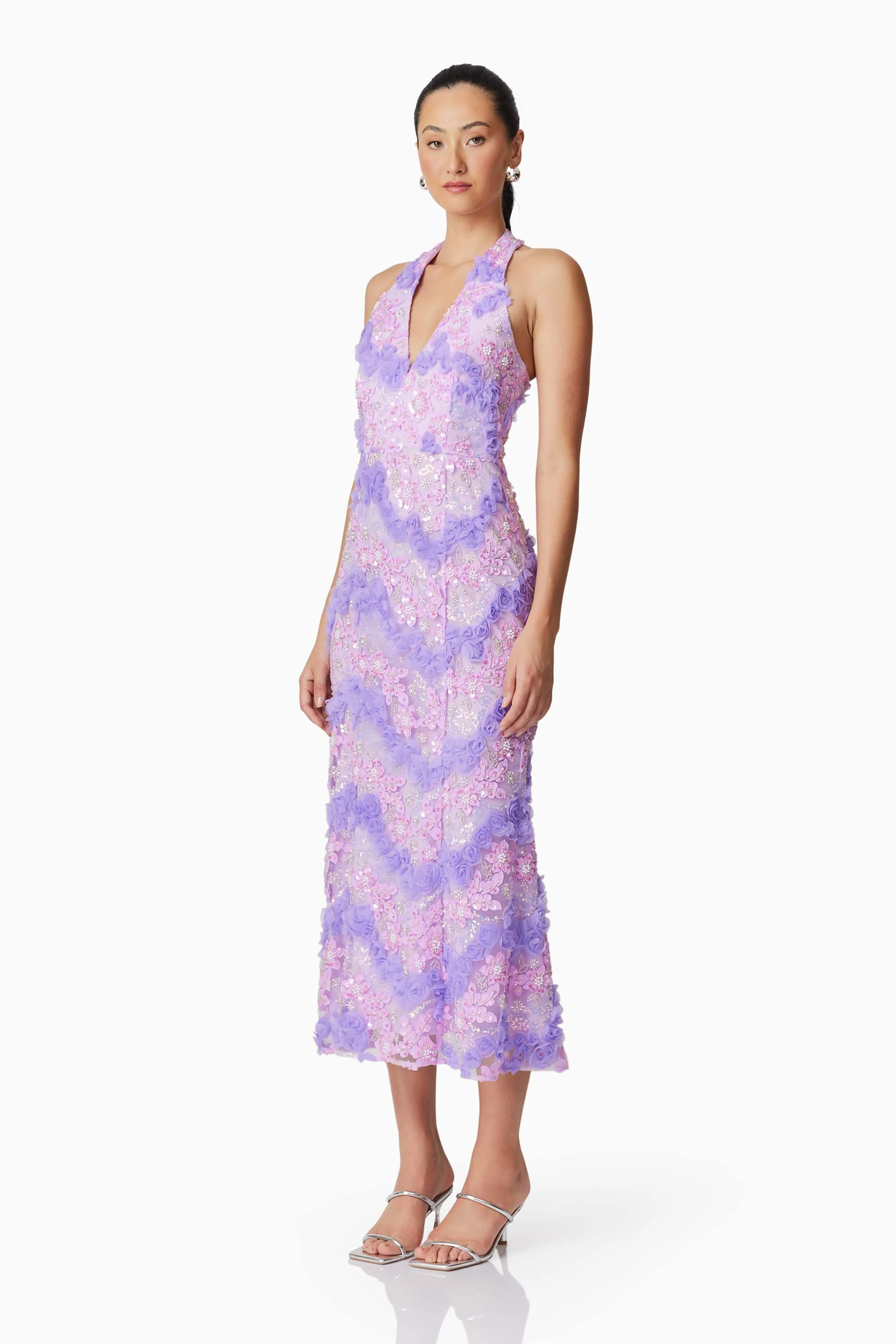 Vonni Halter Maxi Dress in Purple - Image 4