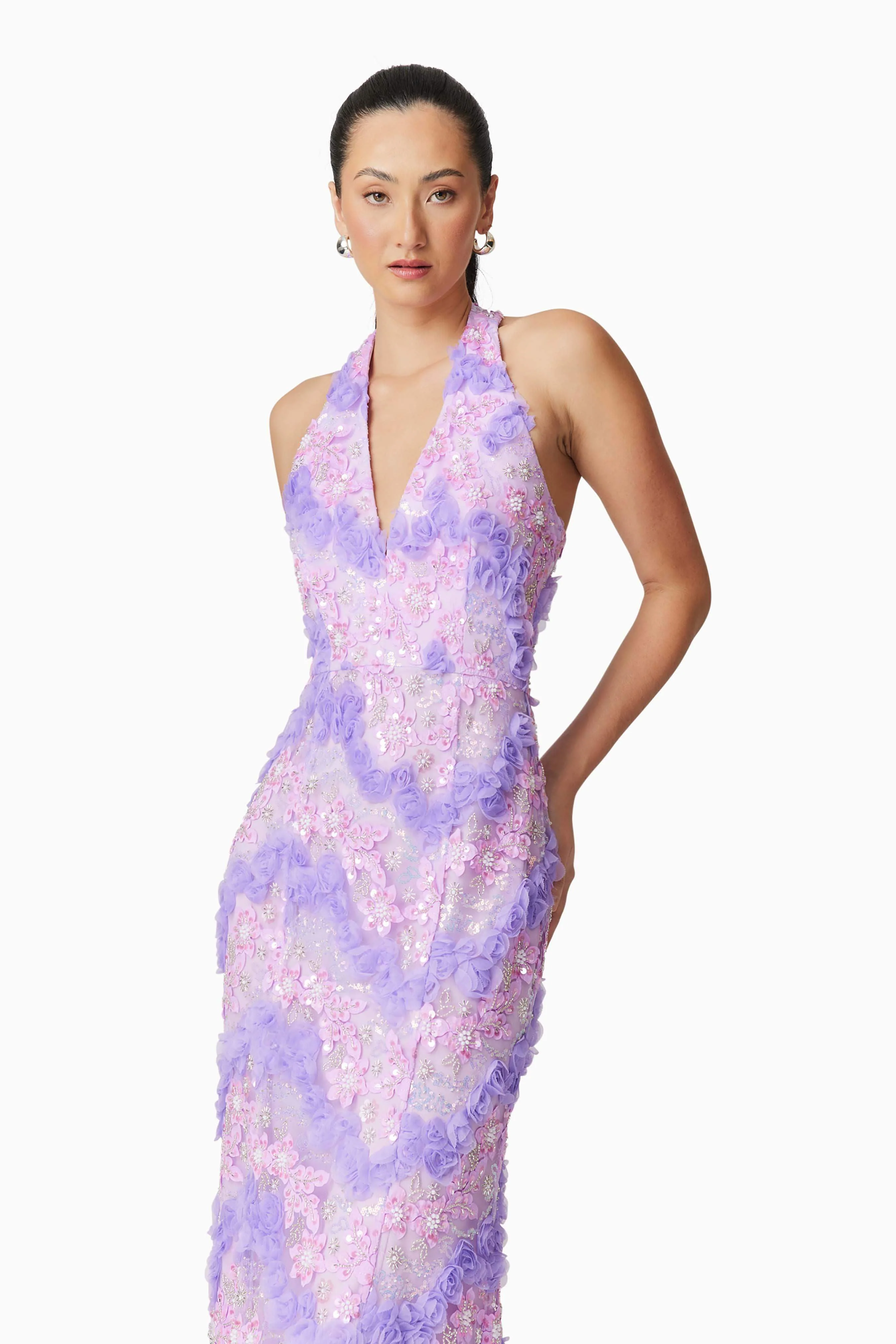 Vonni Halter Maxi Dress in Purple - Image 6