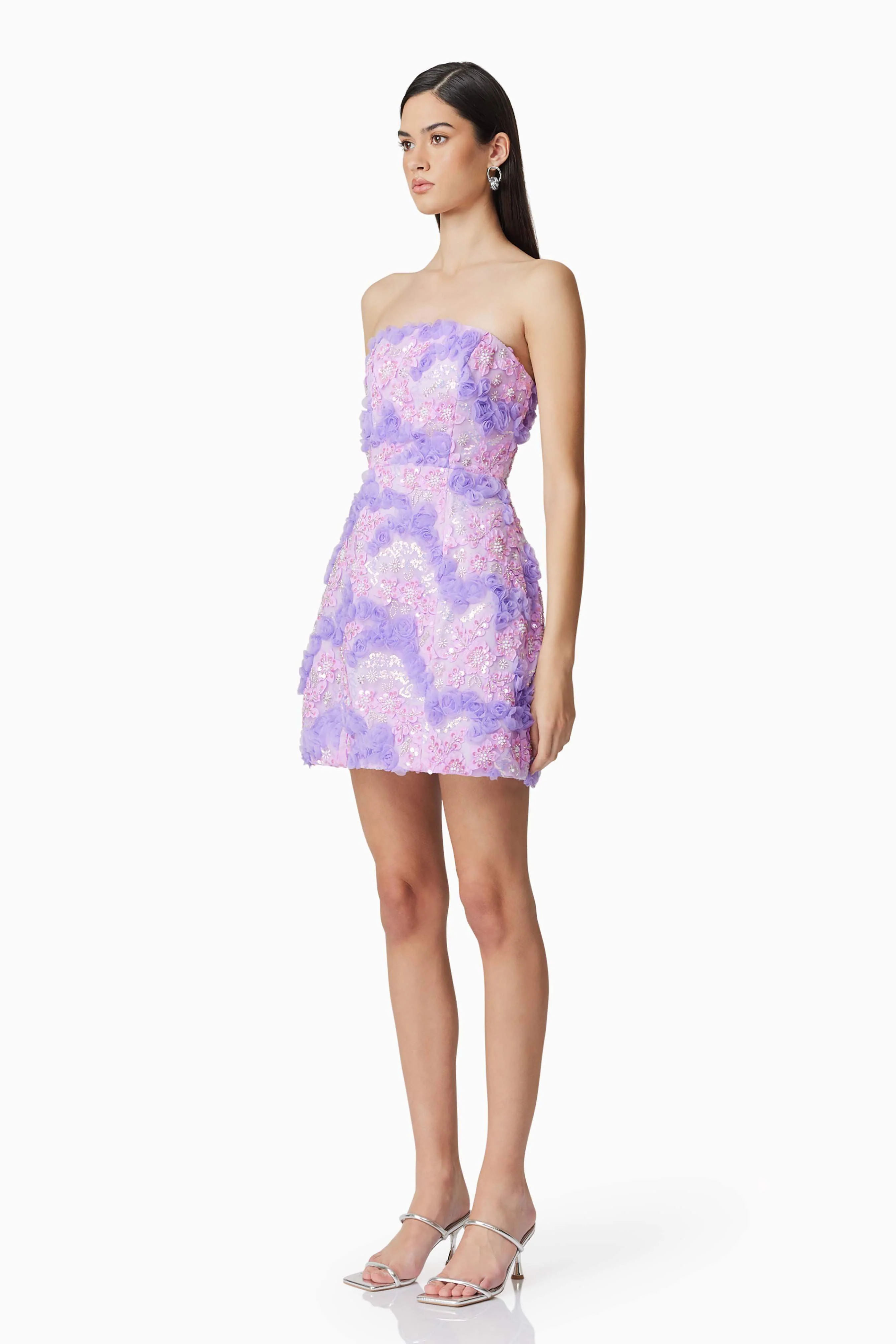 Vonni Party Mini Dress in Purple - Image 3