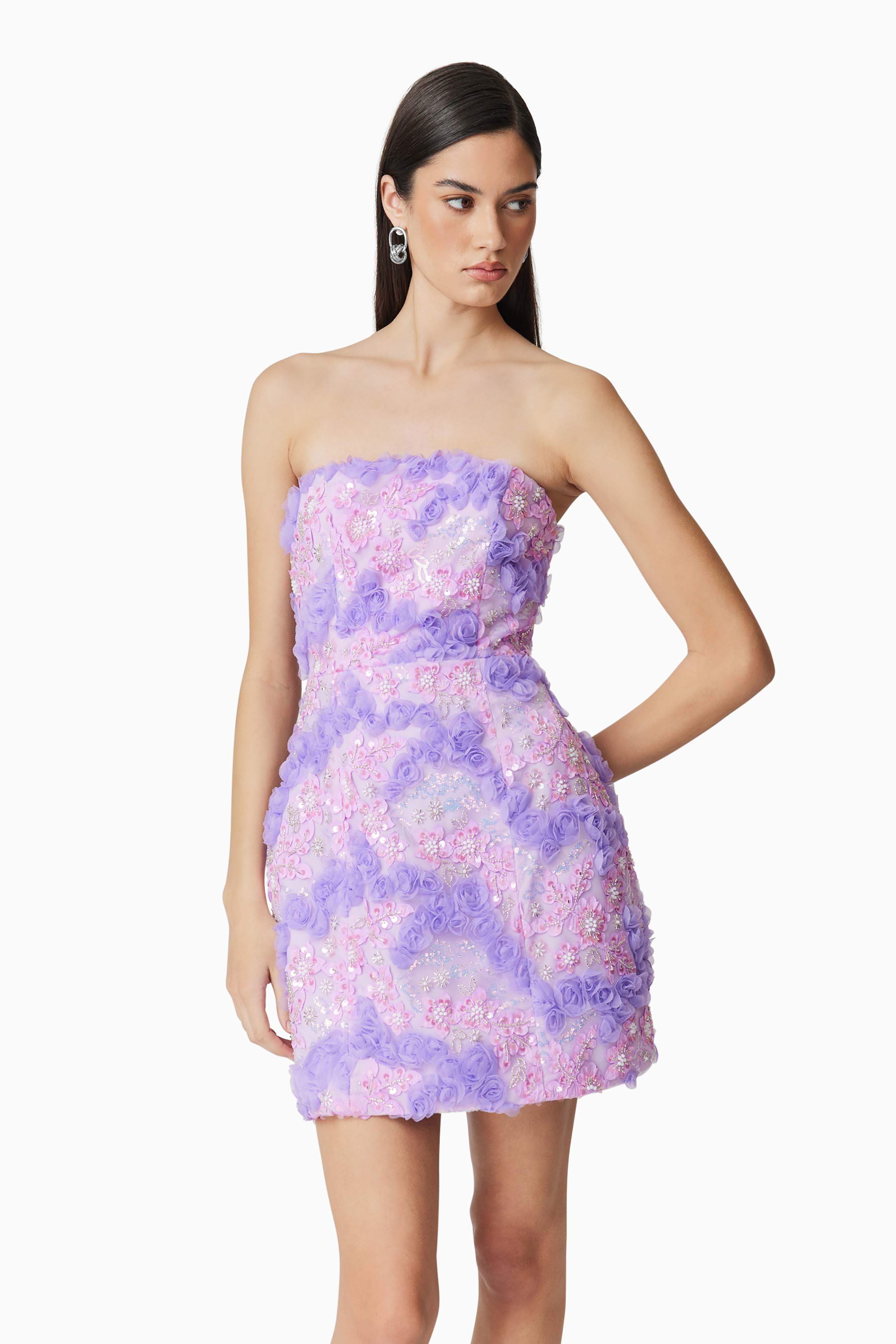 Vonni Party Mini Dress in Purple - Image 5
