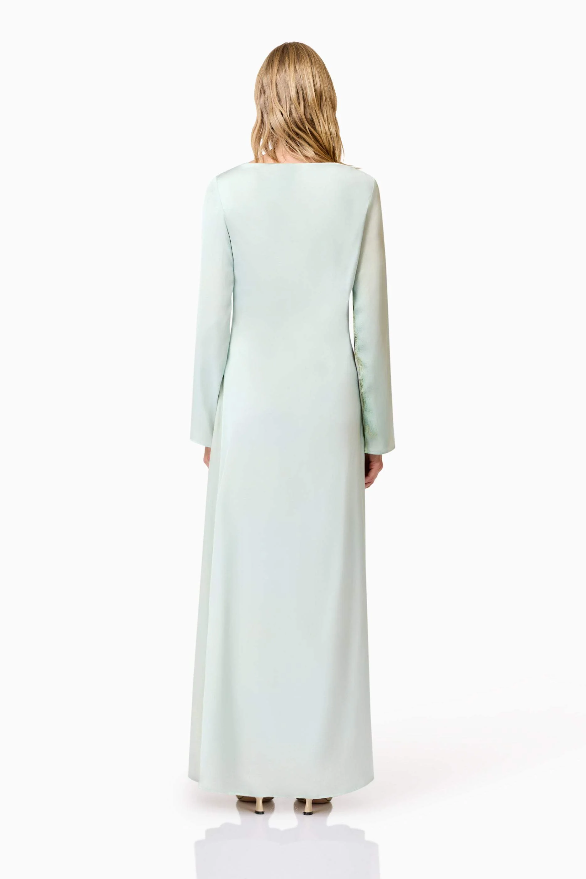 CURAAE Willow Satin Maxi Dress In Blue - Image 5