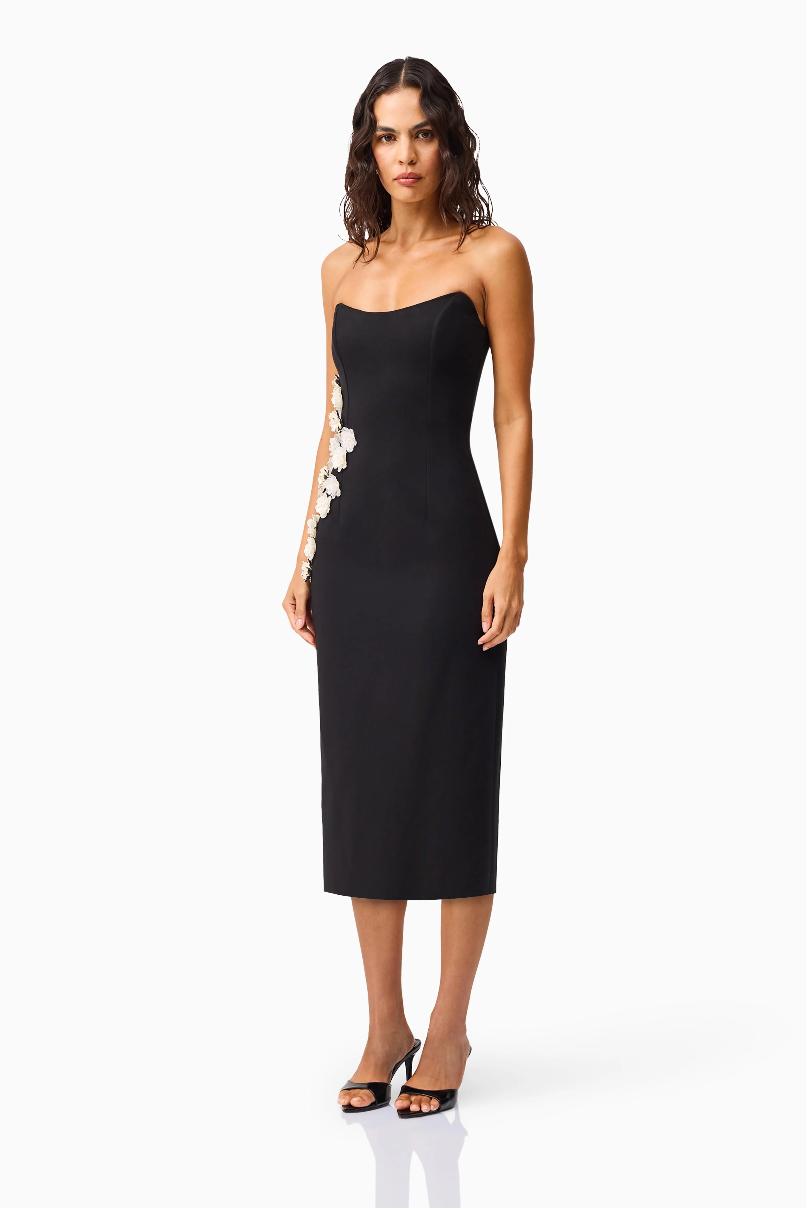 Yasmine Strapless Maxi Dress in Black - Image 3