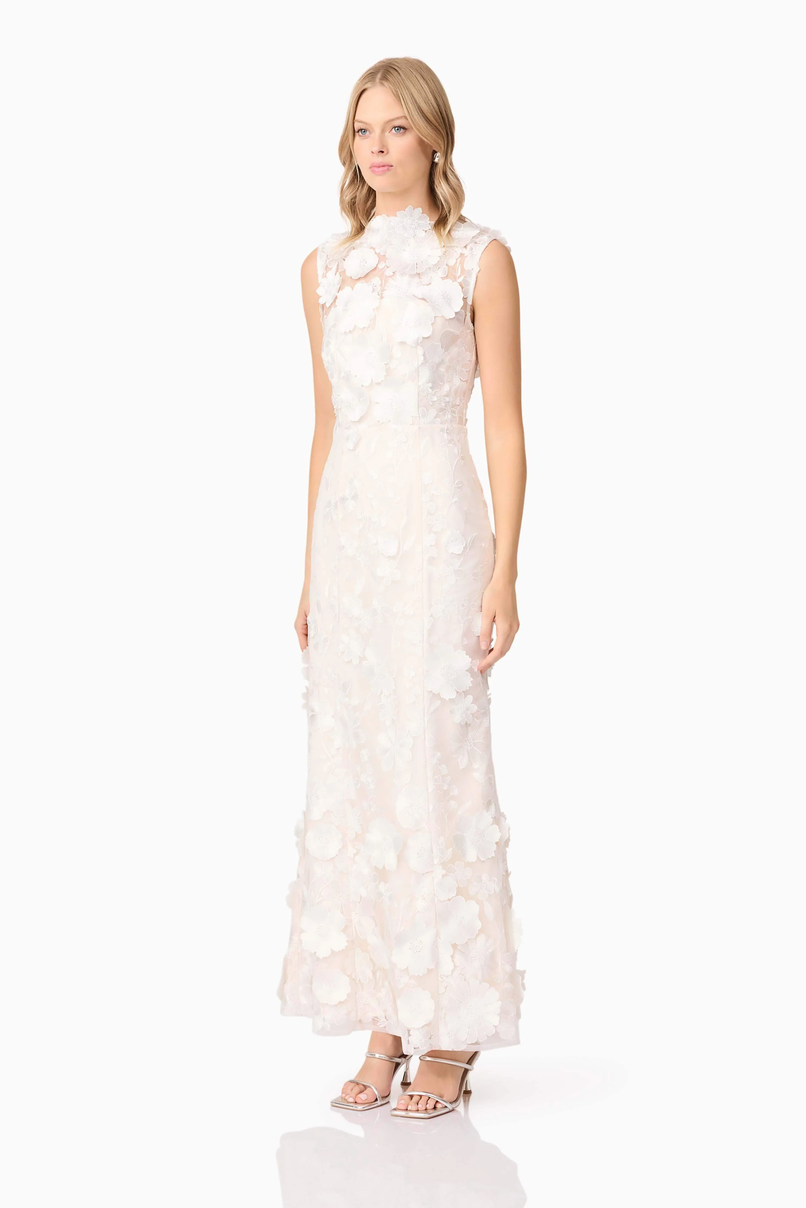 Yvette 3D Gown in White - Image 3