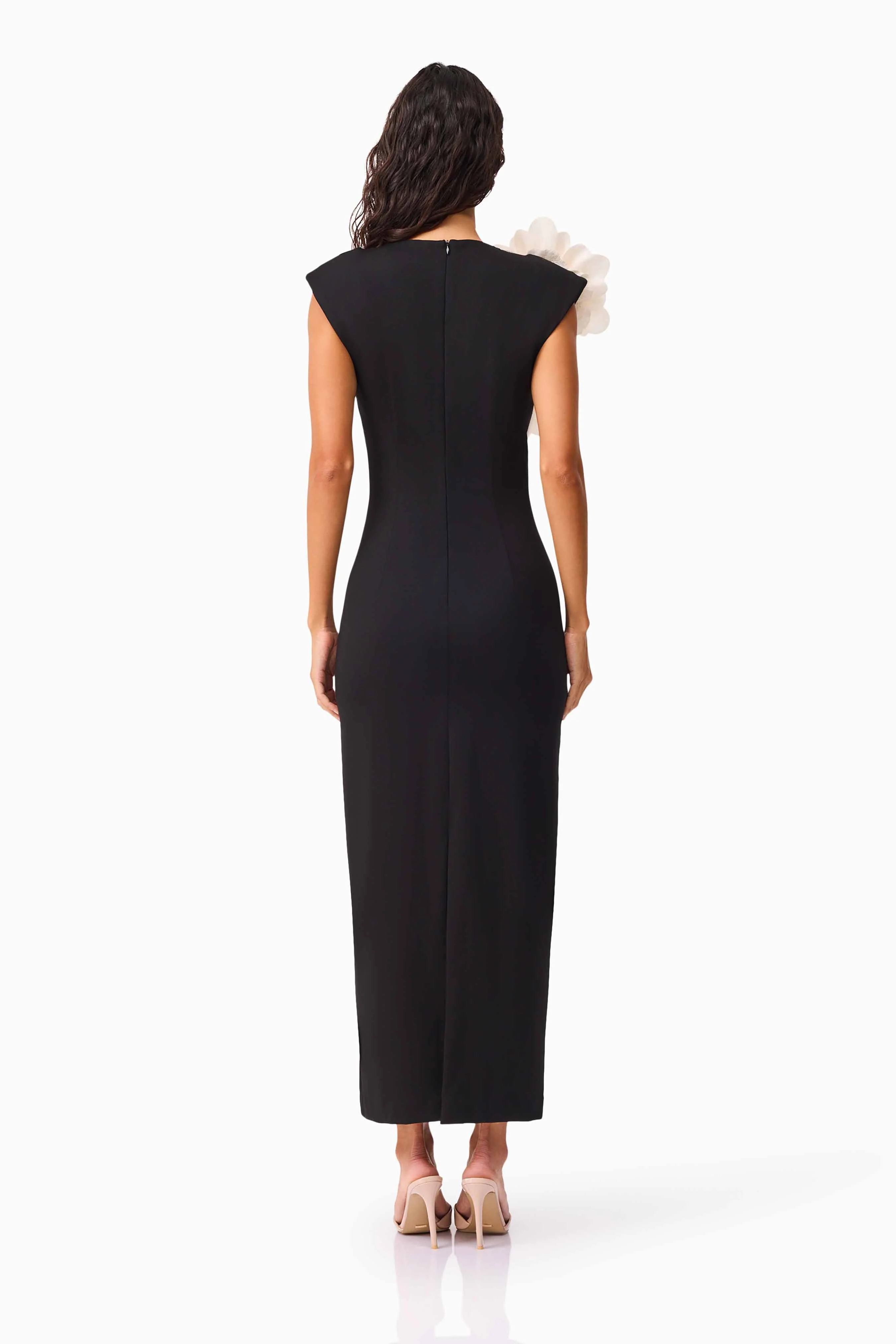 Zahara V-Neck Gown in Black - Image 6